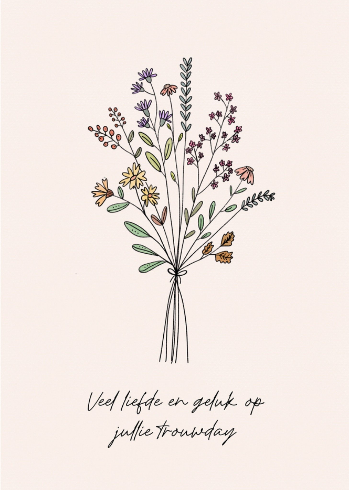 Huwelijkskaart Liefde Bloemen Kaart Greetz