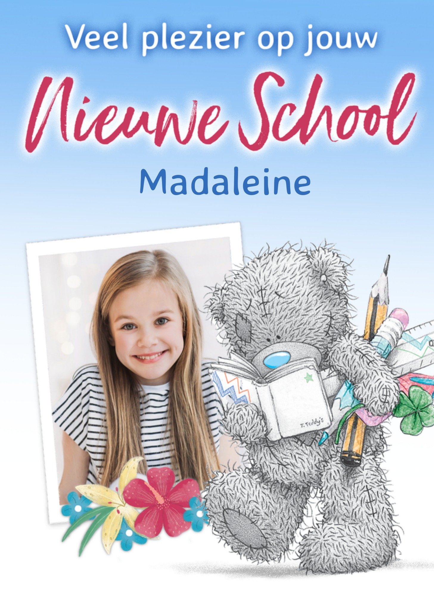 Back to School Tatty Teddy Nieuwe school Met foto Kaart Me to You