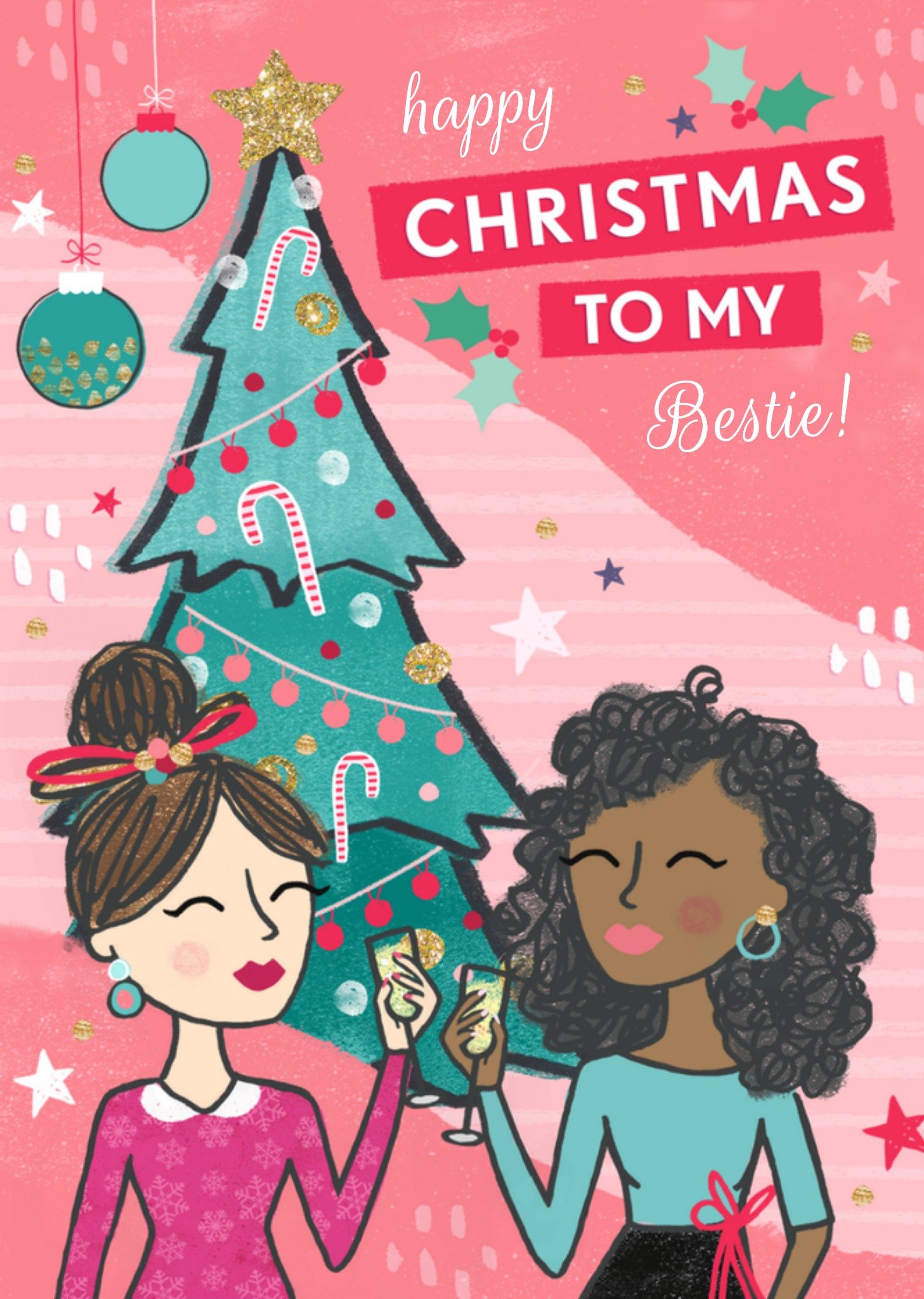 Kerstkaart Vrolijk Vriendin Studio Sundae