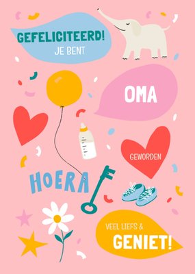 Greetz | Geboortekaart | Oma | Veel liefs & geniet