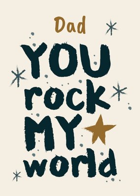 Jij Rockt Mijn Wereld Typografisch Sterren Papa Kaart