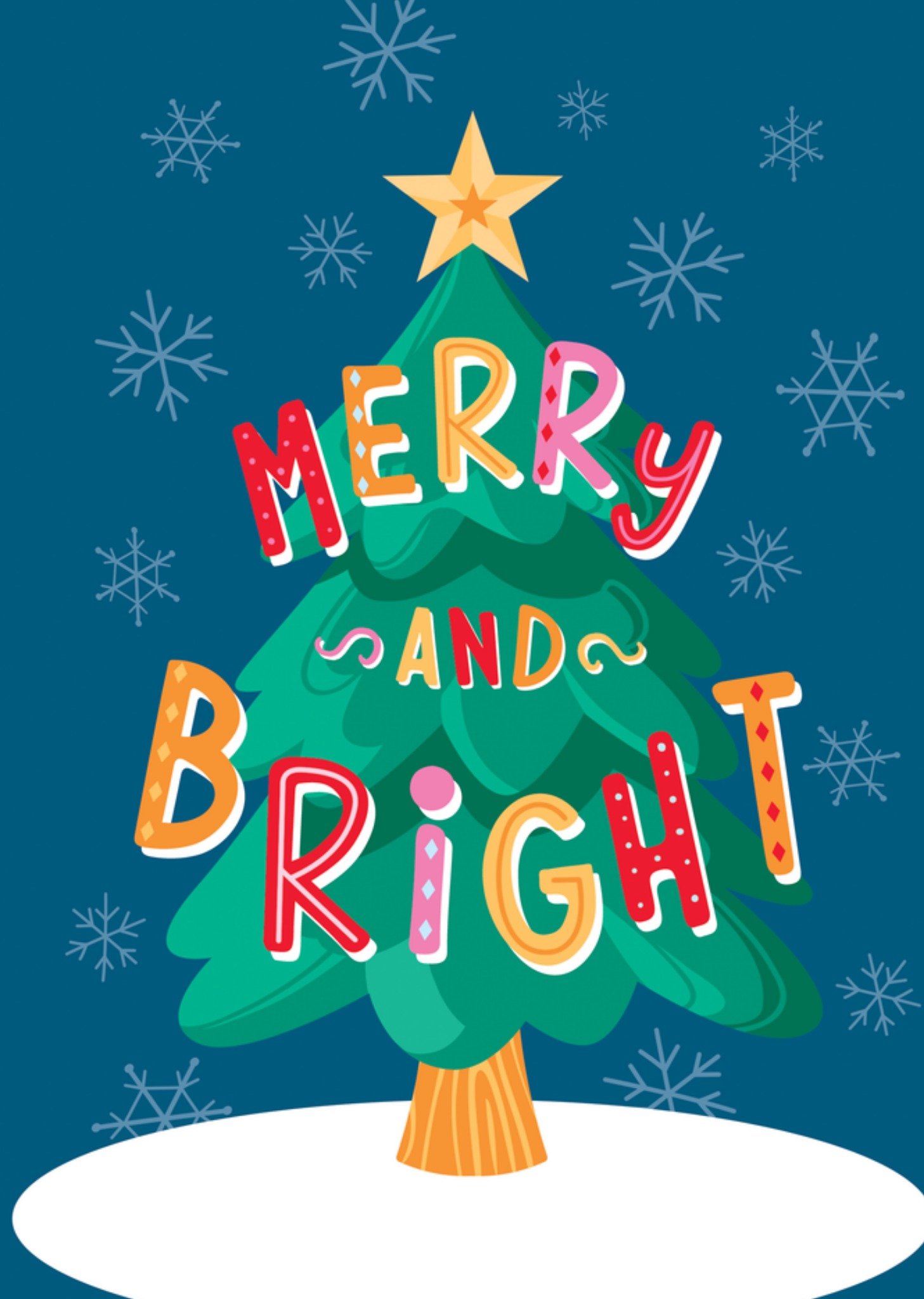 TMS Kerstkaart Merry bright Standard Card