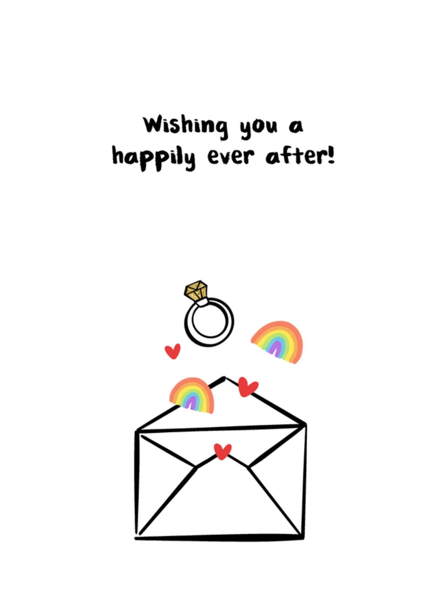Greetz Huwelijkskaart regenboog envelop Standard Card