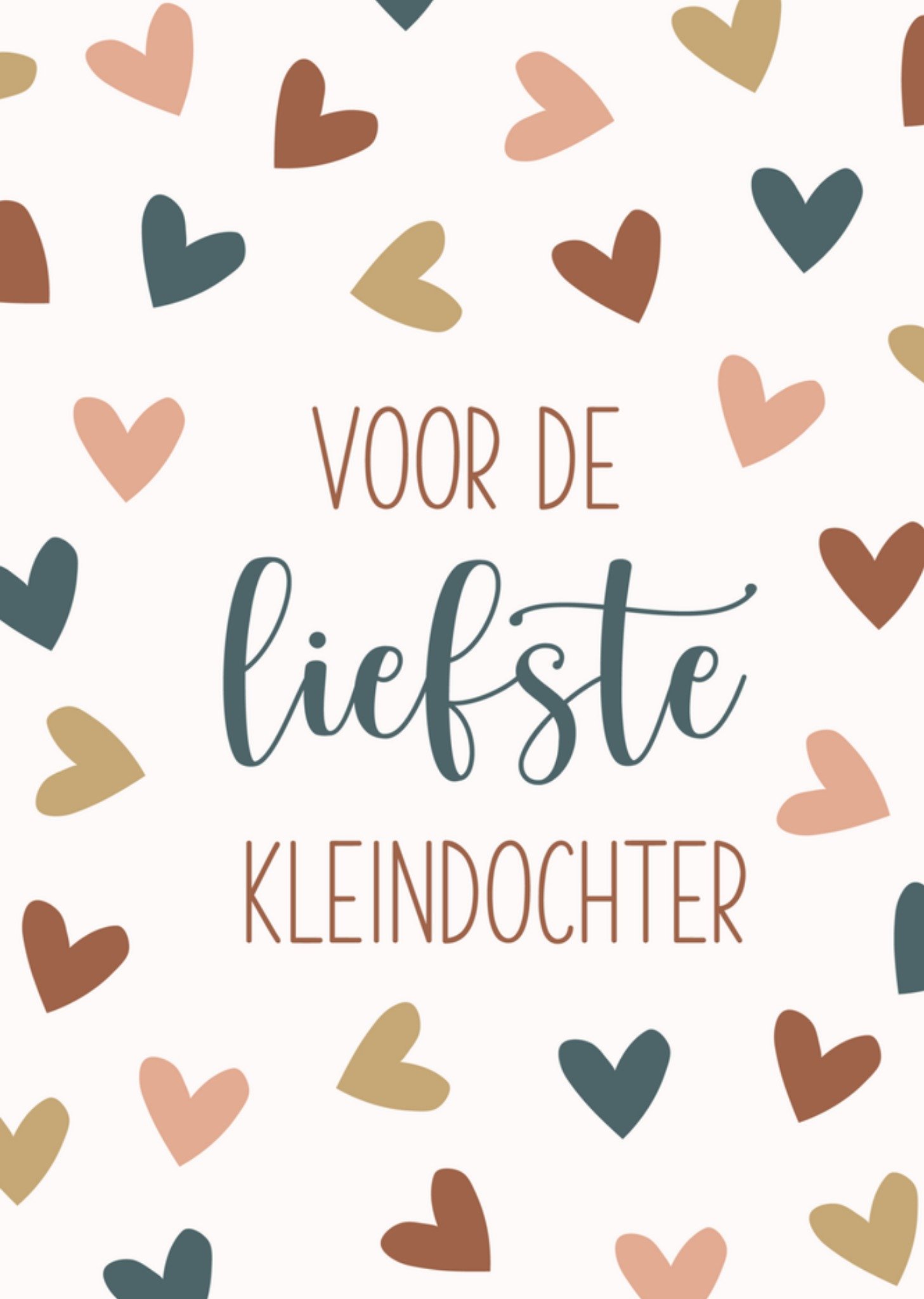 Valentijnskaart harten liefste kleindochter Kaart Papercute