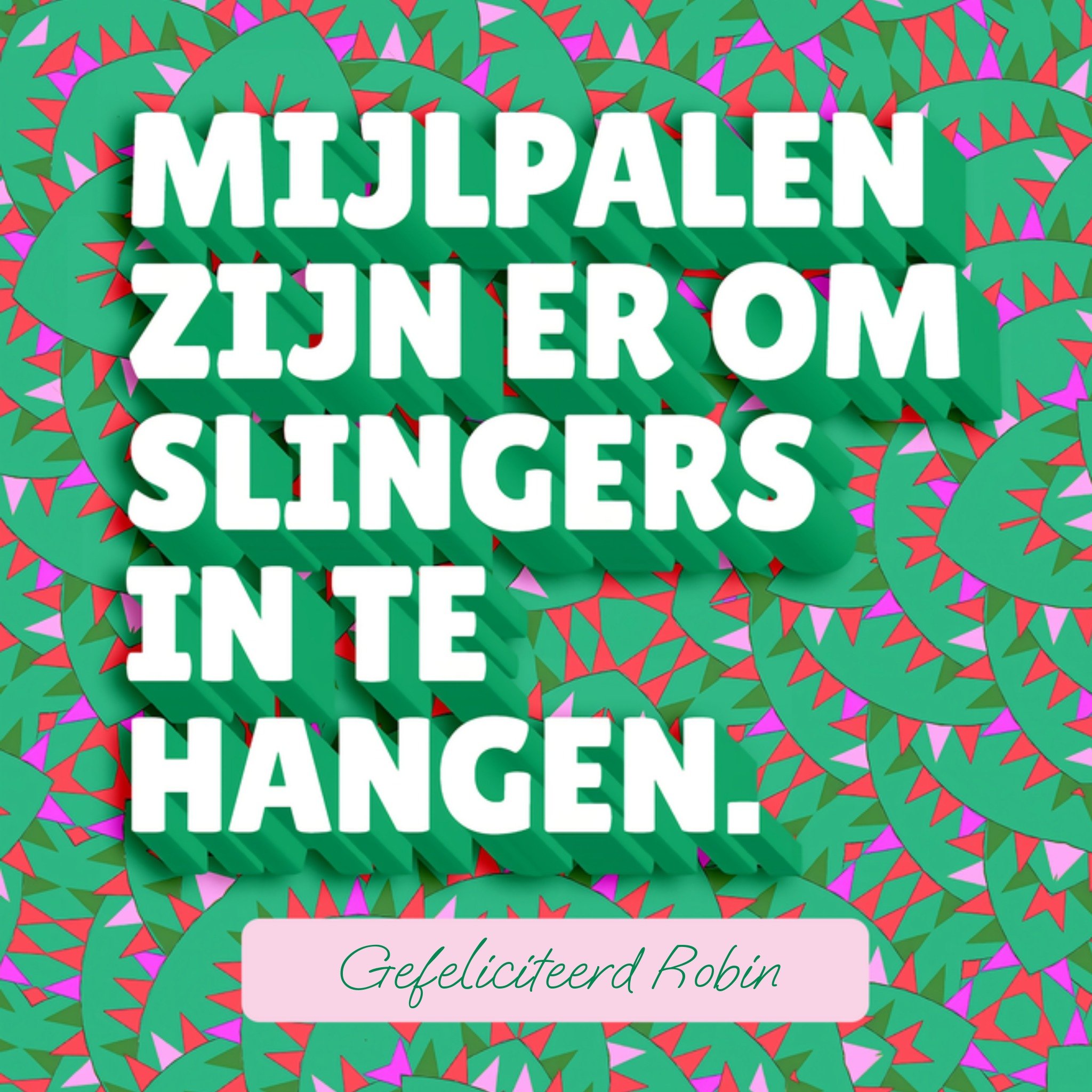 Love Repeat - Jublieum kaart - Mijlpalen met slingers