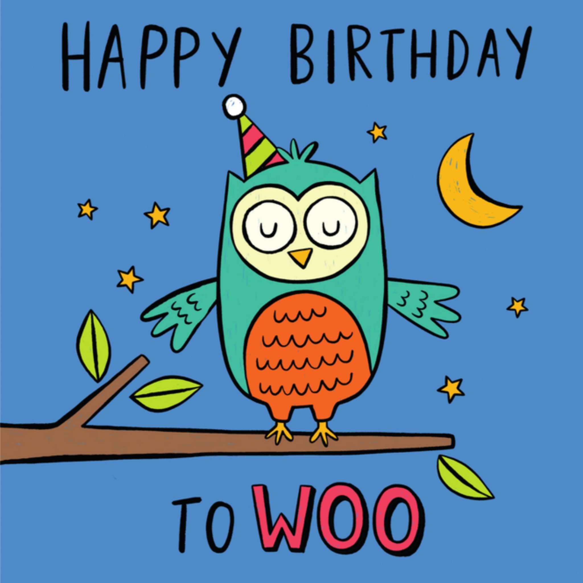 Greetz Verjaardagskaart uil Vierkant