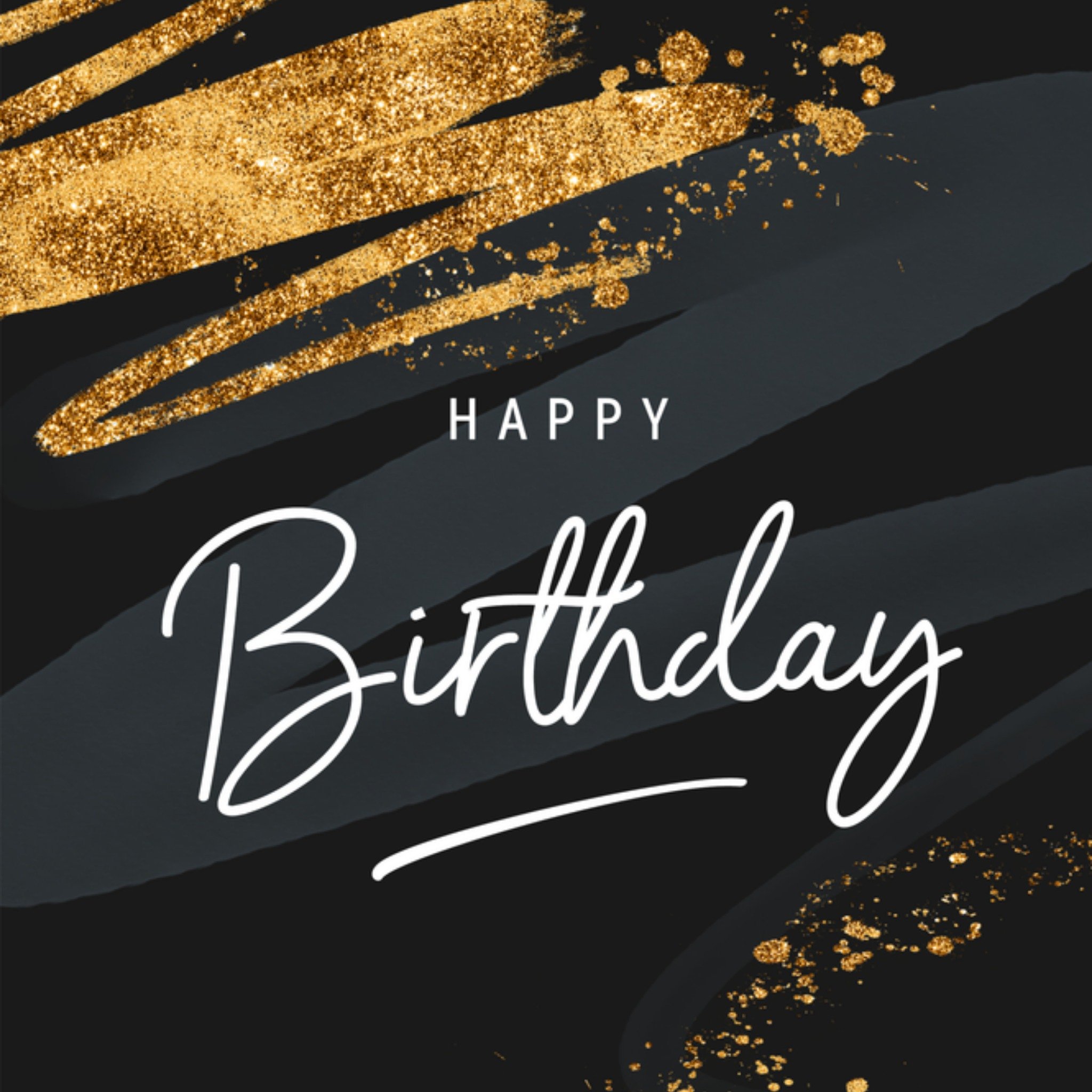 Verjaardagskaart goud Vierkante Kaart Luckz