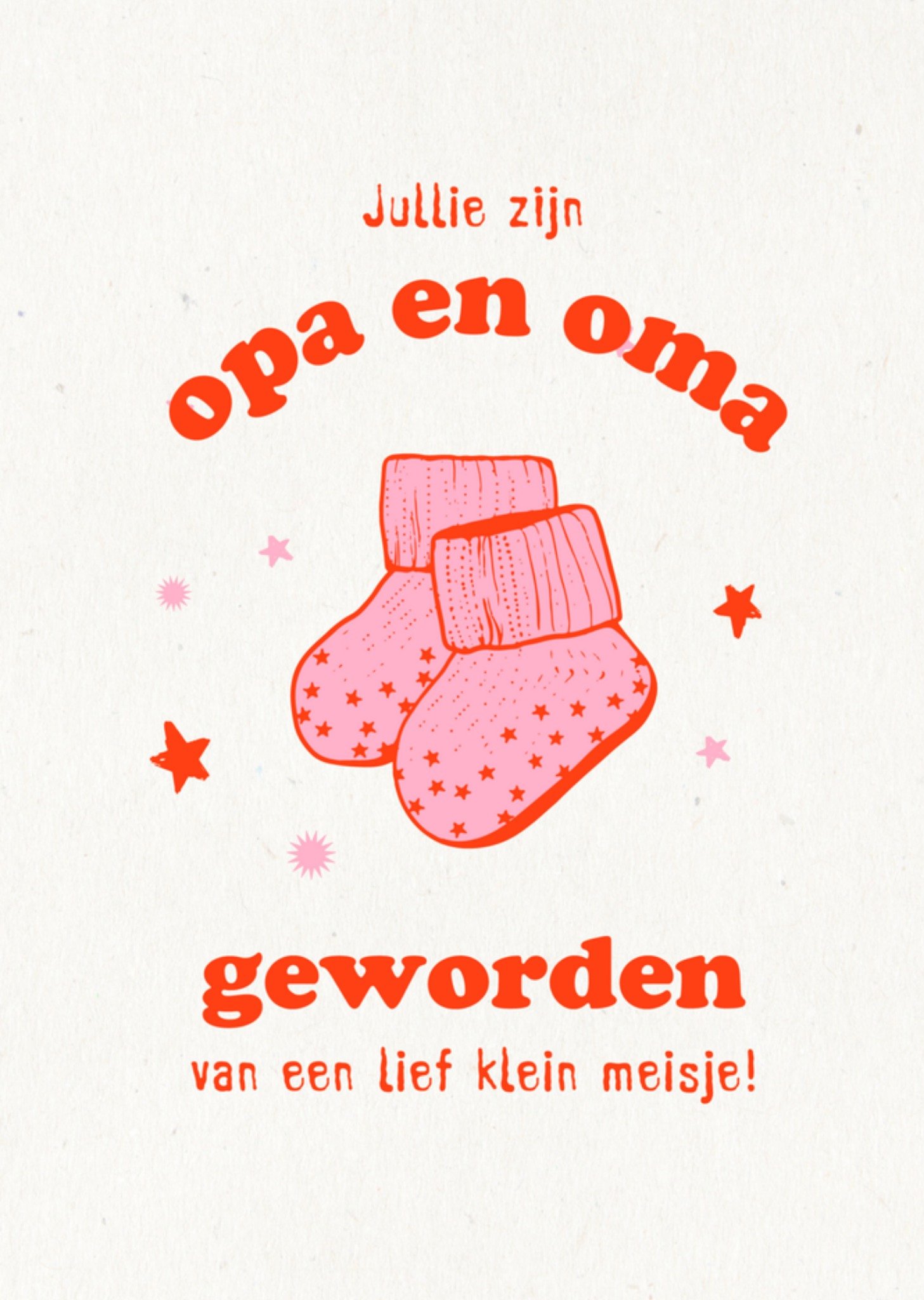 Geboortekaart opa en oma geworden Greetz