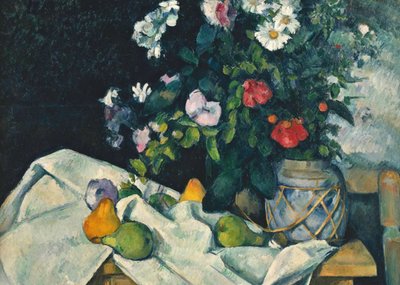 Kunstkaart 'Stilleven met bloemen en fruit'