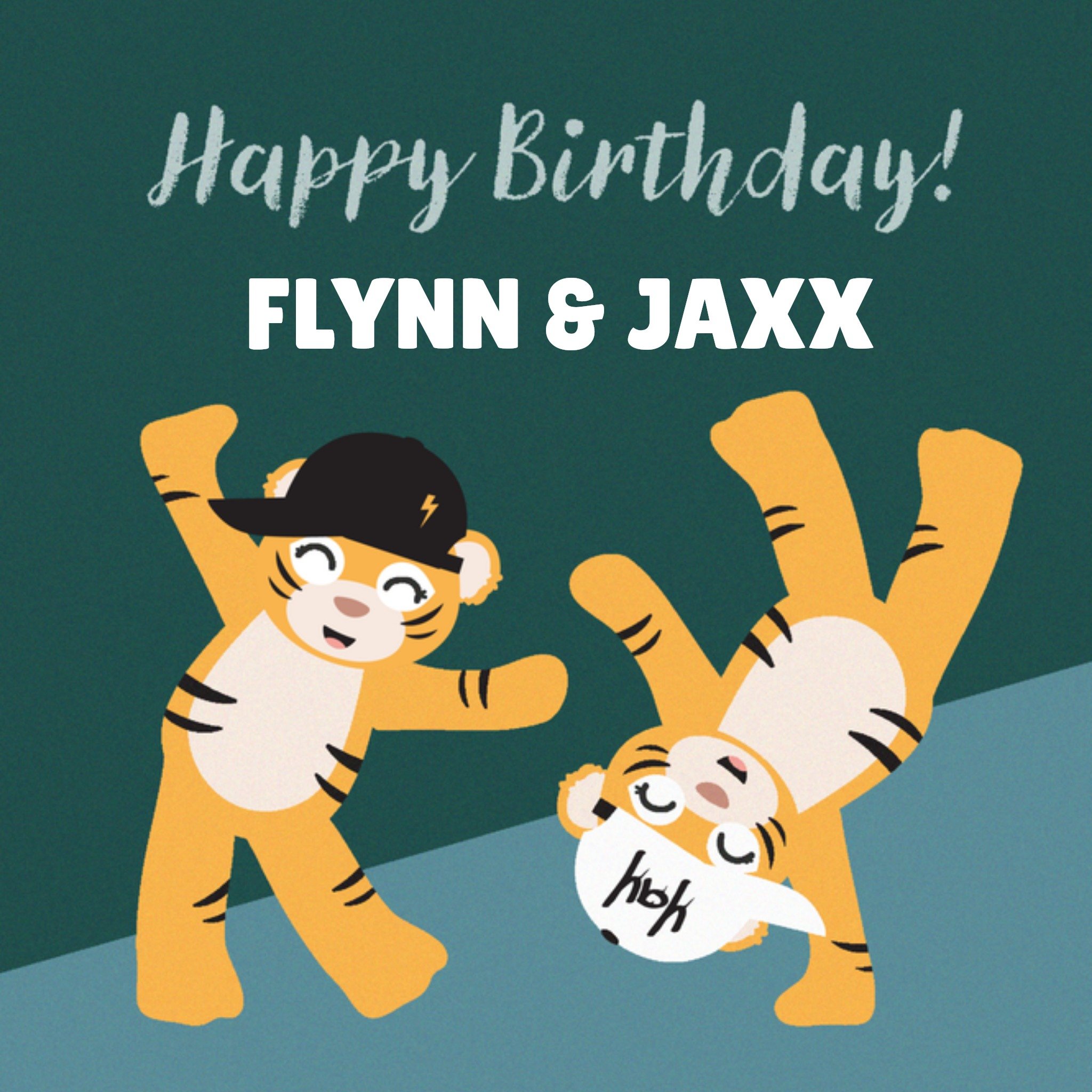 Greetz Verjaardag Tijger Kind Vierkant