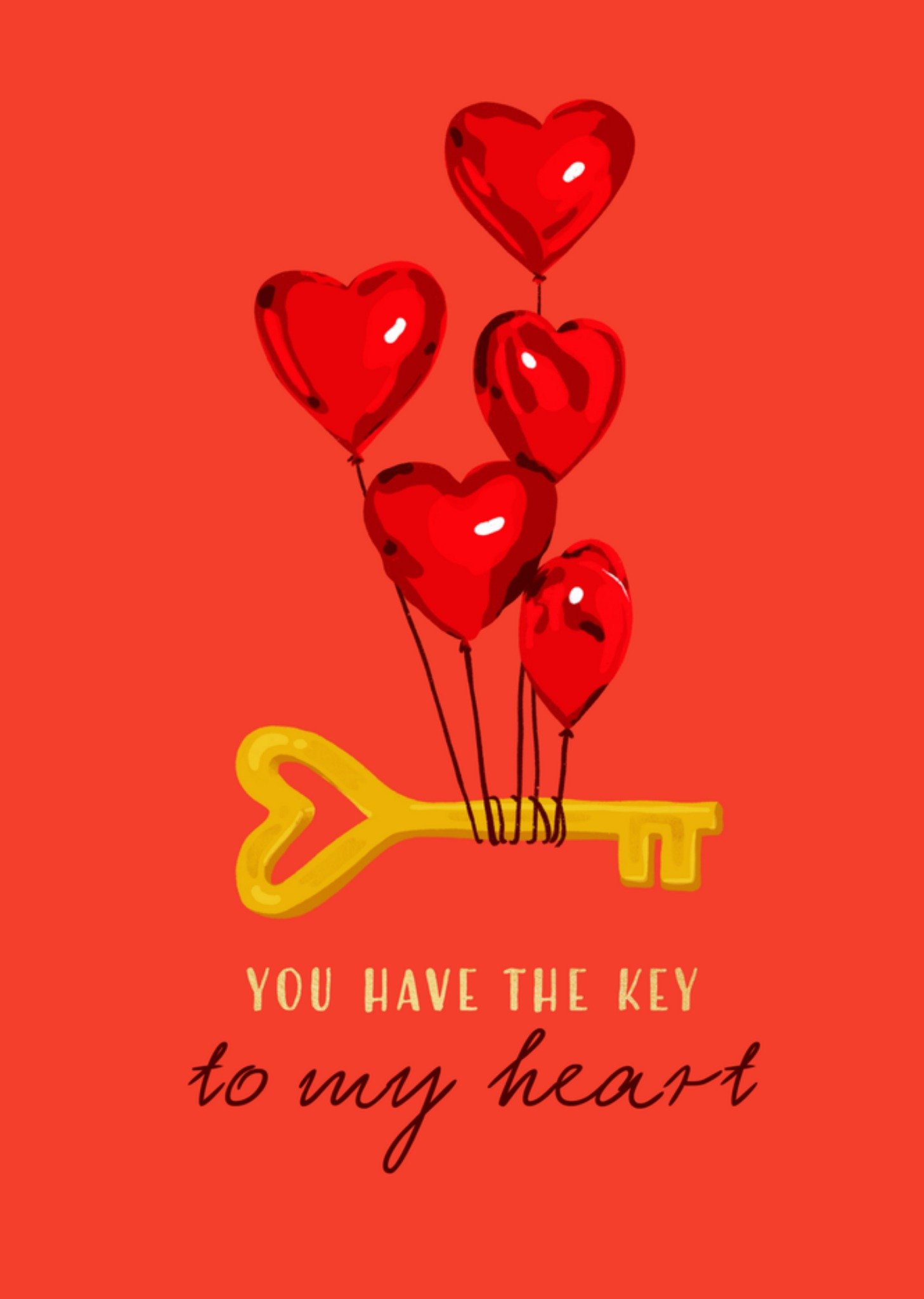 Valentijnskaart sleutel hartjes Greetz