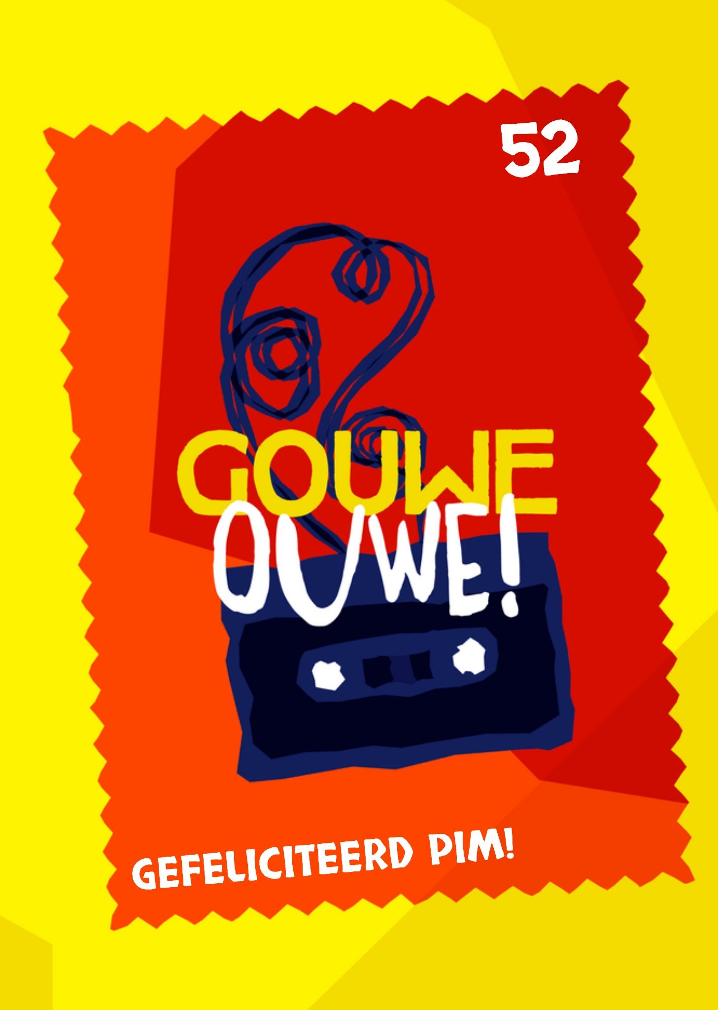 Verjaardagskaart cassetteband Greetz