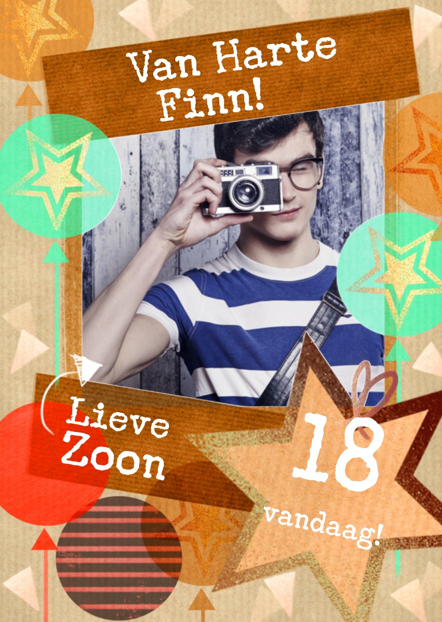 Verjaardagskaart met naam en leeftijd Kaart Greetz