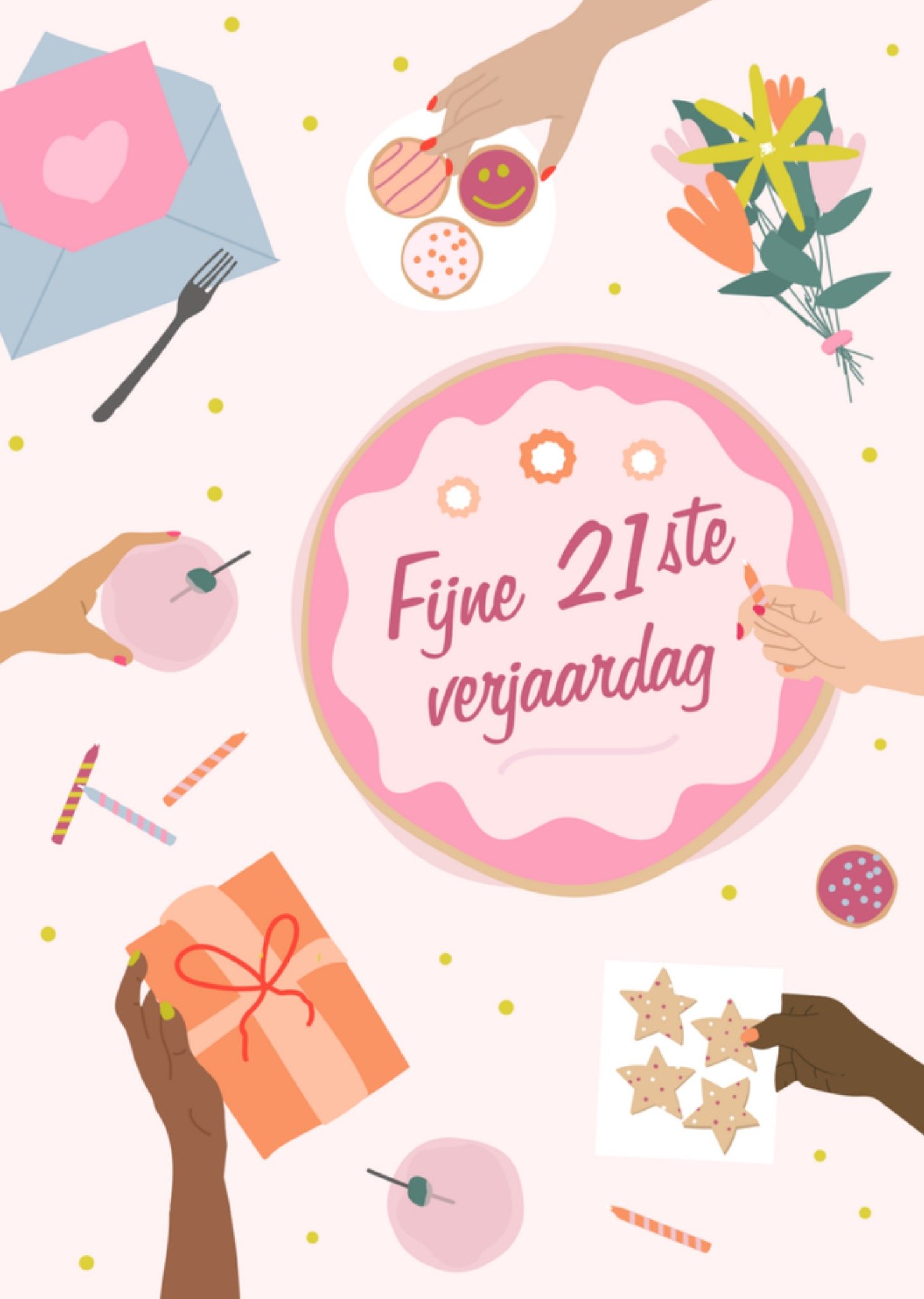 Verjaardagskaart 21ste verjaardag Kaart Greetz