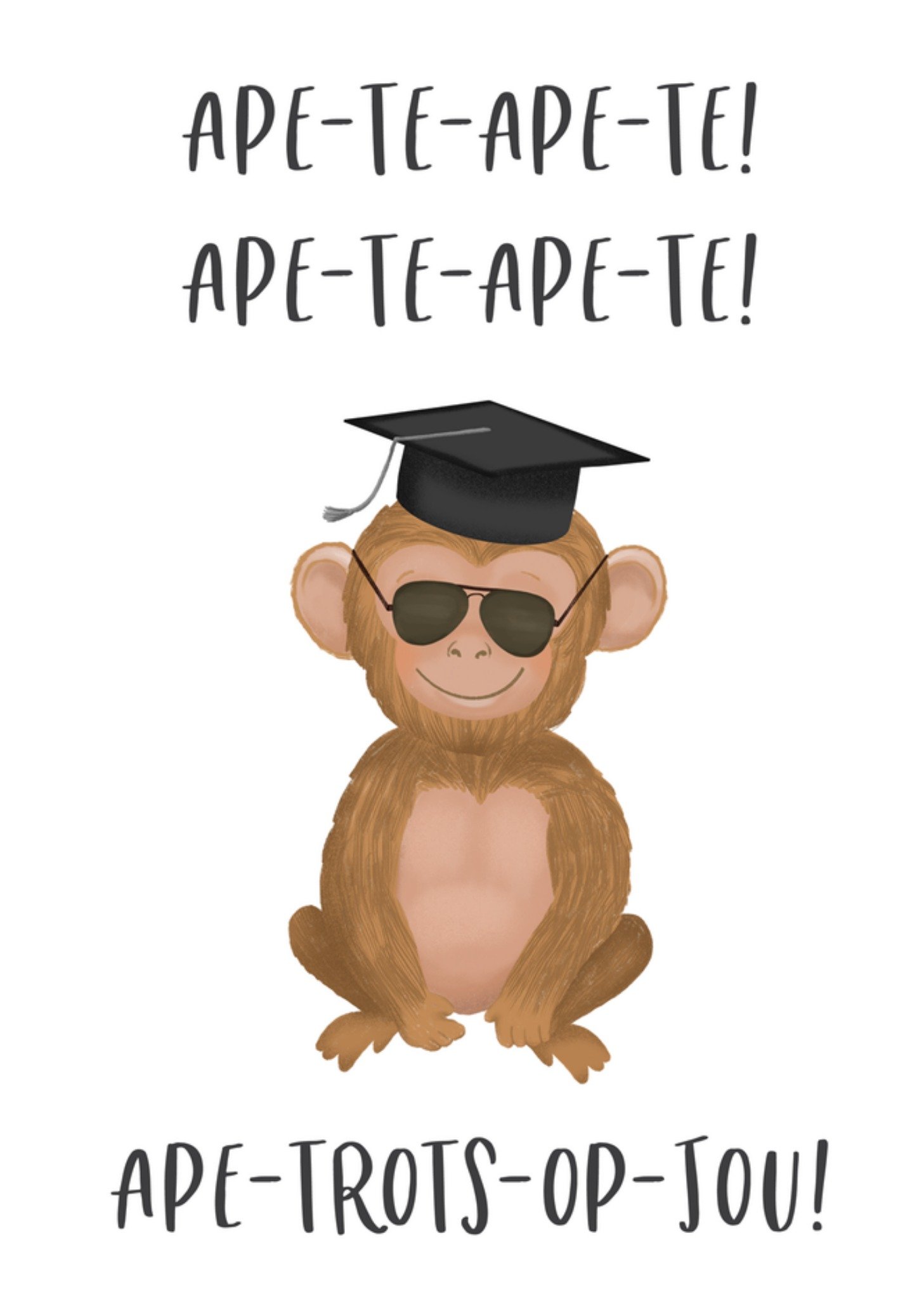 Geslaagdkaart Ape trots op jou Kaart Tsjip