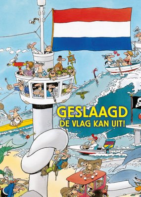 Jan van Haasteren | Geslaagdkaart | Geslaagd De Vlag Kan Uit | Humorkaart