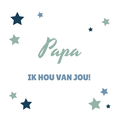 Papa Ik Hou Van Jou Sterren Typografisch Kaart