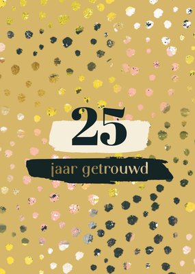 Stippen Patroon Typografisch 25e Huwelijksjubileum Kaart