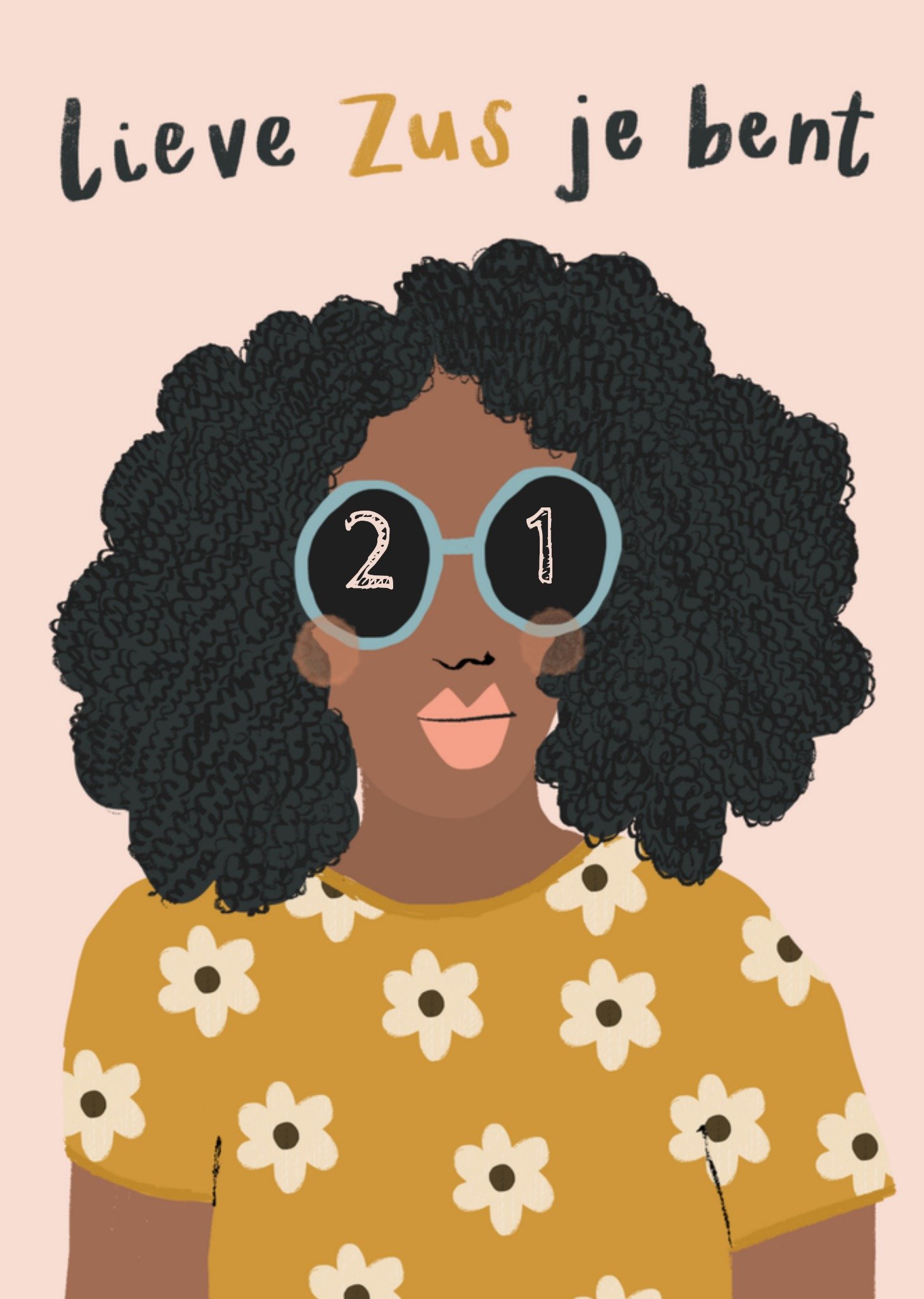 Verjaardagskaart zus illustratie Greetz