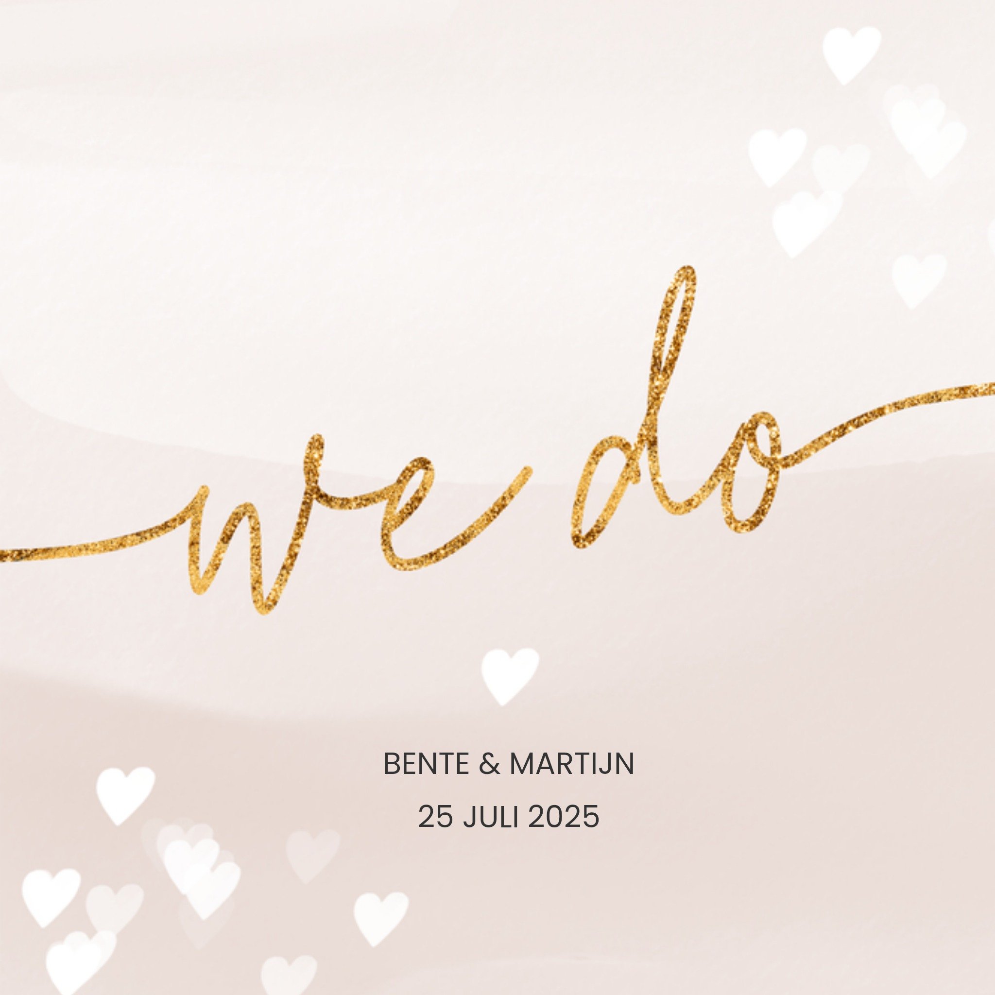 Huwelijk uitnodiging We do Vierkante Kaart Luckz