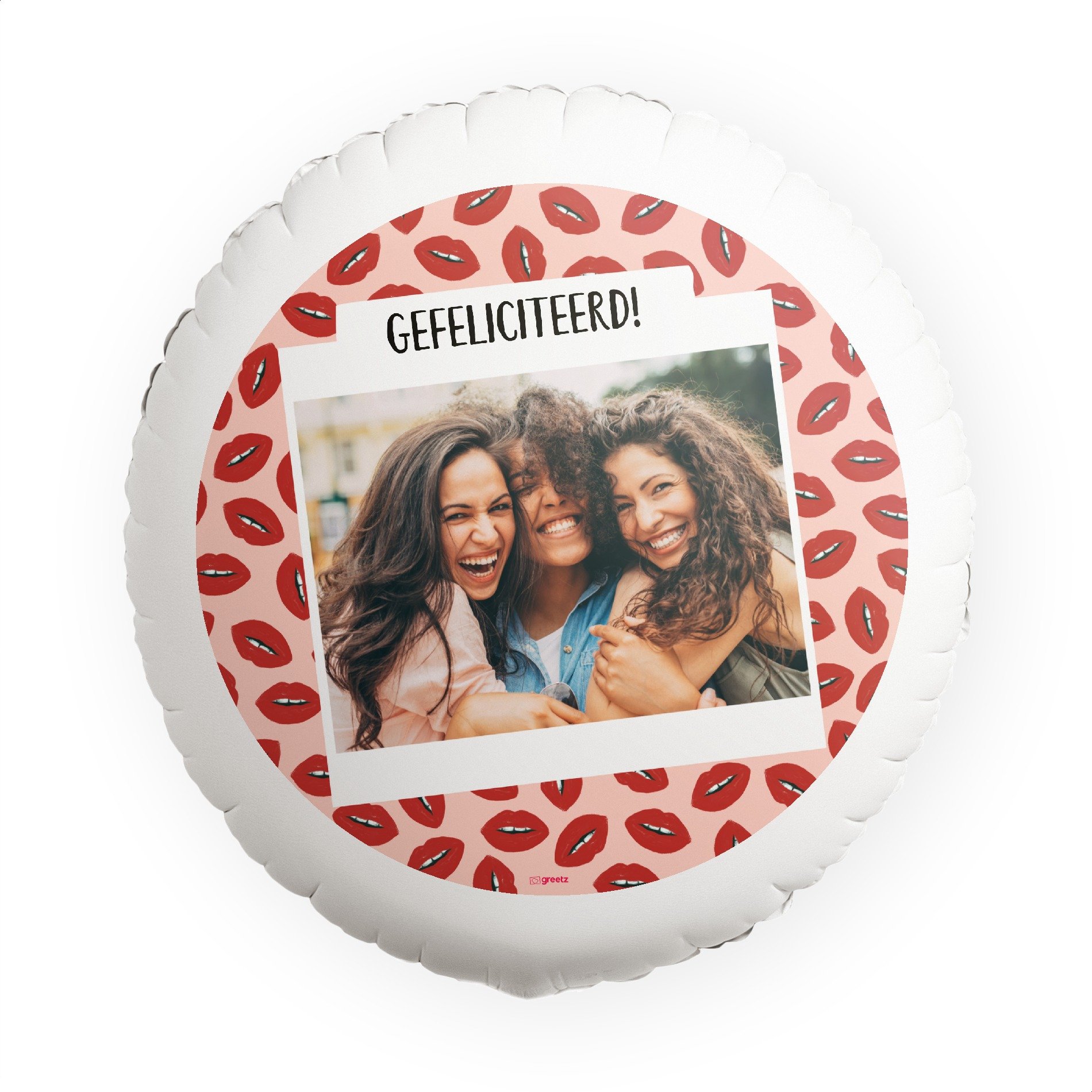 Ballon Kusjes gefeliciteerd met eigen foto Greetz