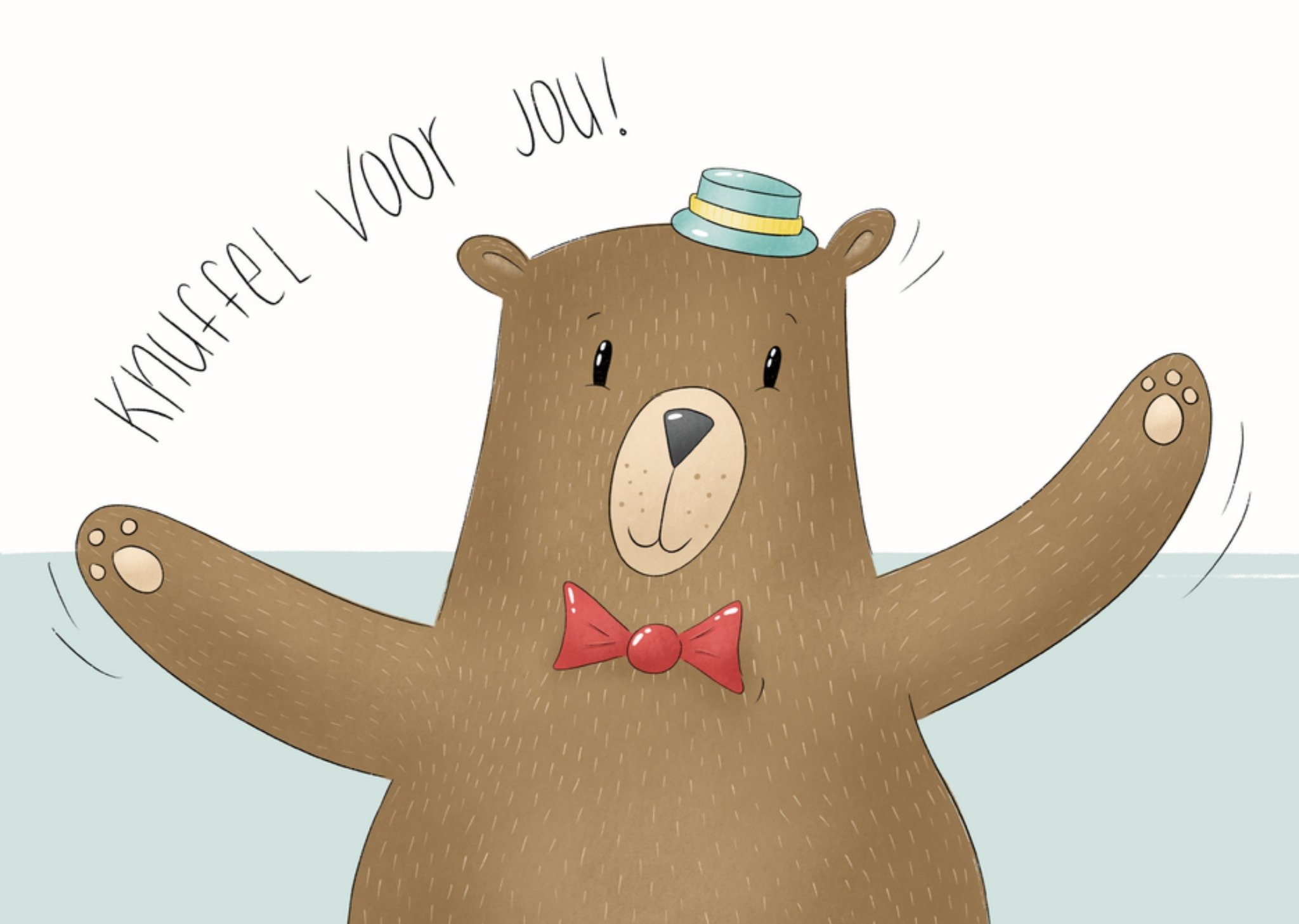 Vriendschapskaart Knuffel voor jou Kaart Studio Fred Illustraties