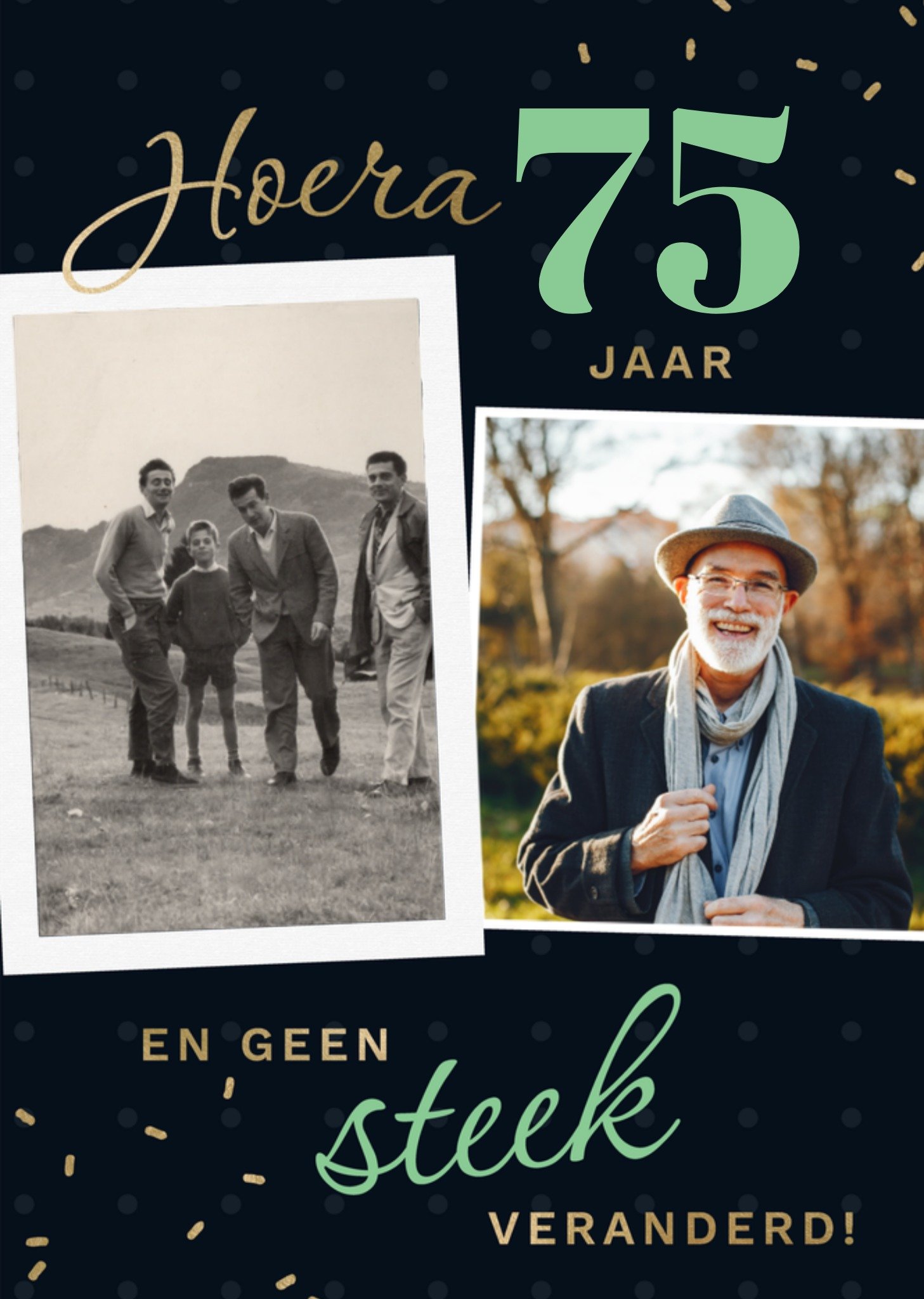 Greetz Verjaardagskaart 75 jaar fotokaart Standard Card