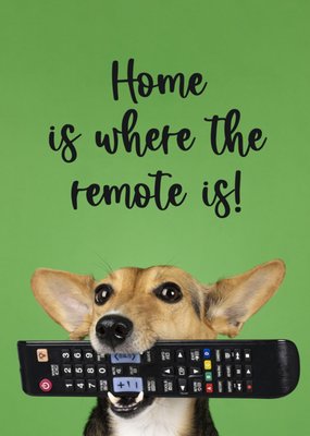 Catchy Images | Nieuwe Woning kaart | home is where the remote is | hond