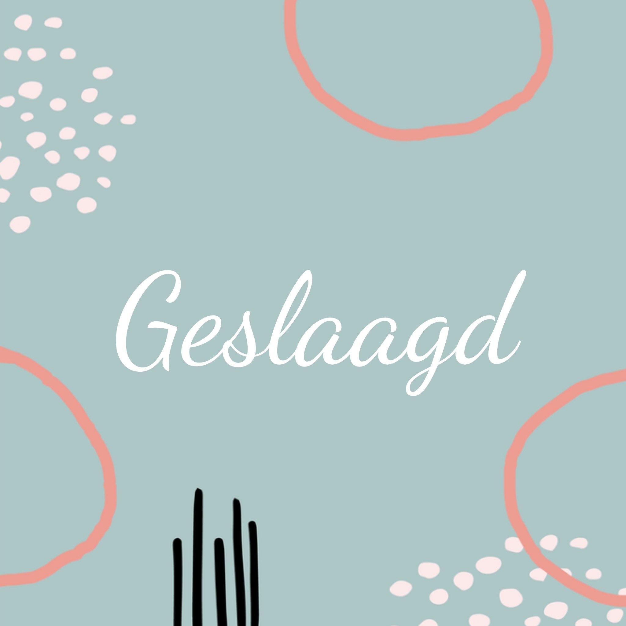 Greetz Geslaagd kaart blauw Vierkant