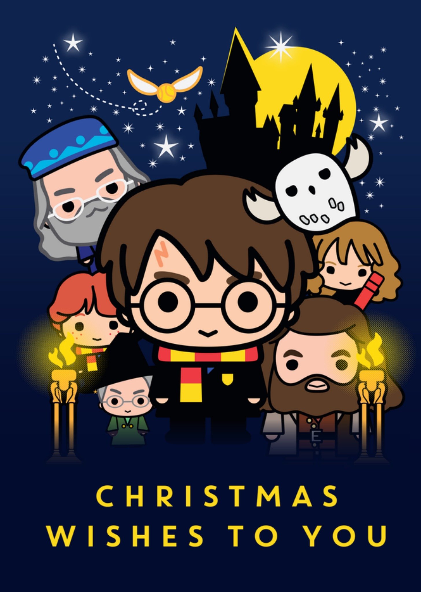 Kerstkaart Christmas wishes Harry Potter