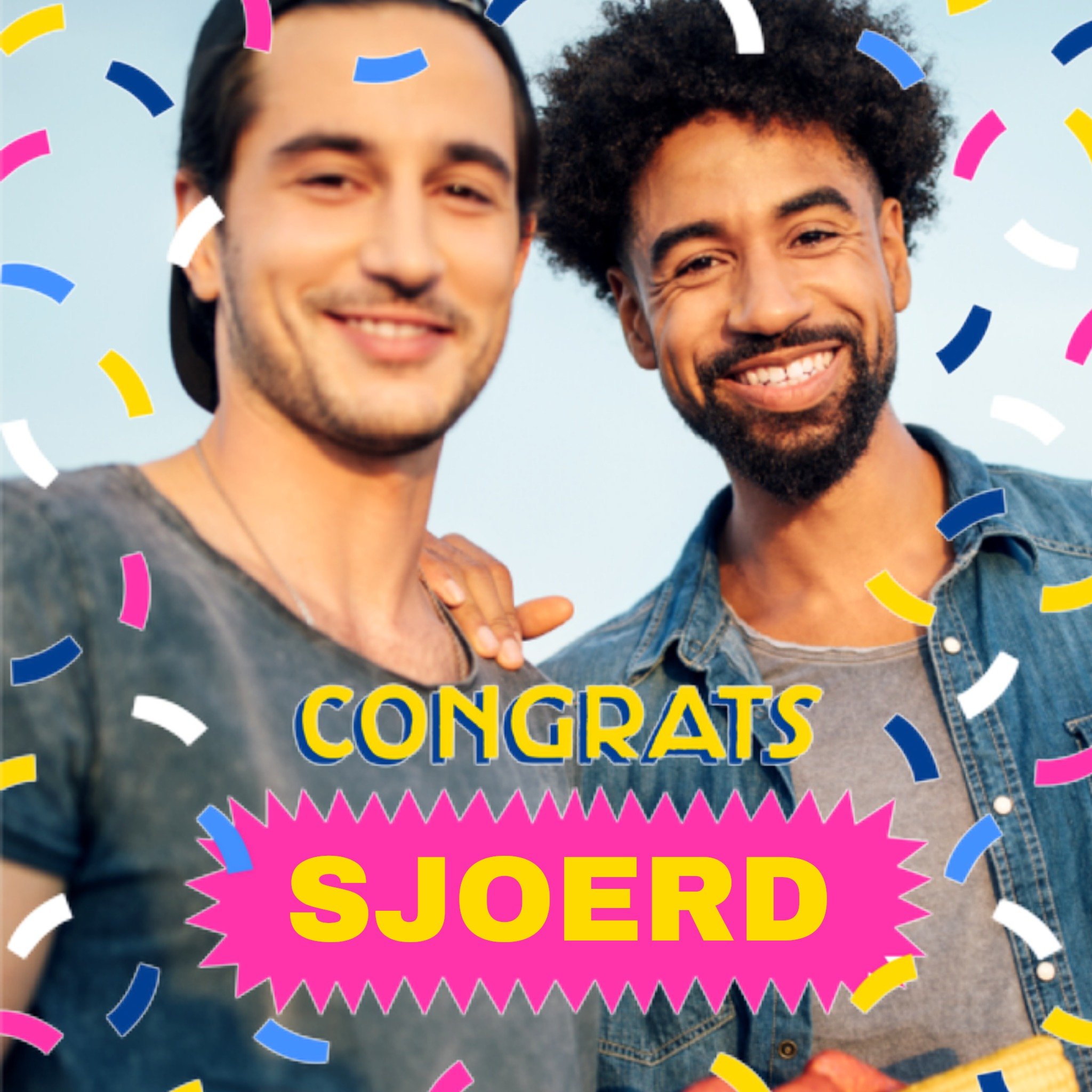 Greetz Verjaardagskaart Met foto Congrats Vierkant