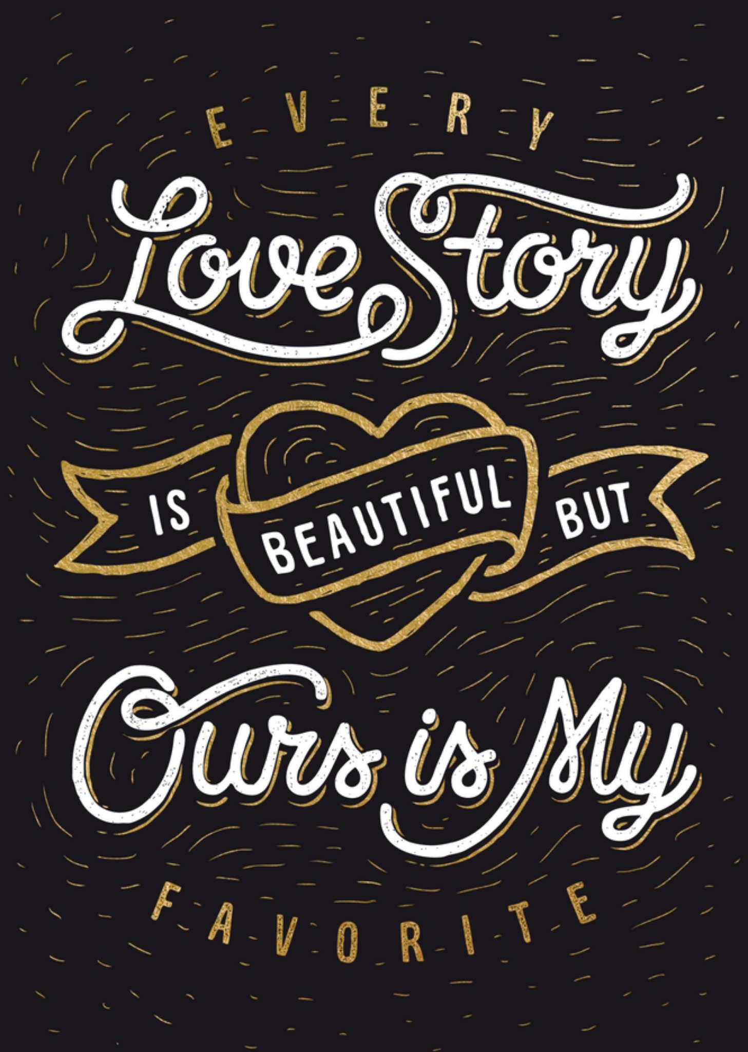 Valentijnskaart Zwart Wit Goud Kaart Paperclip