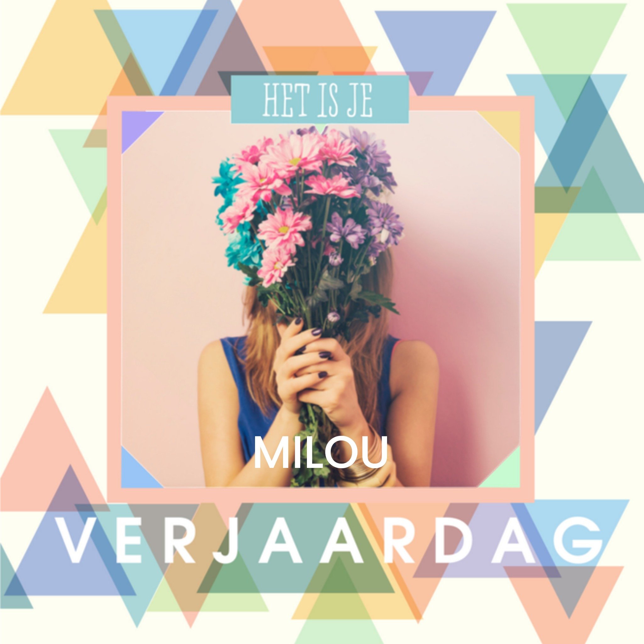 Greetz Verjaardag Vrouw Abstract Vierkant