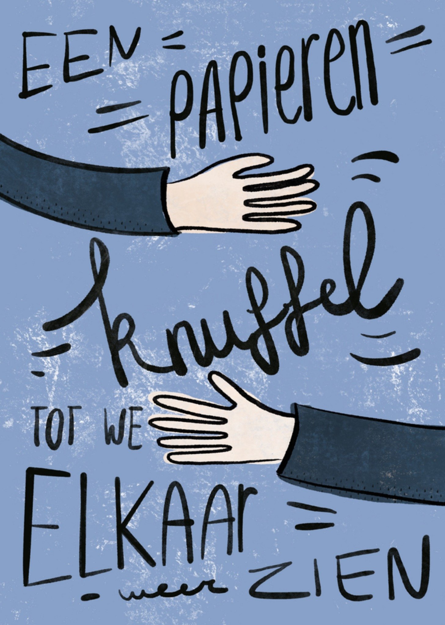 Denken aan kaart Papieren knuffel Greetz