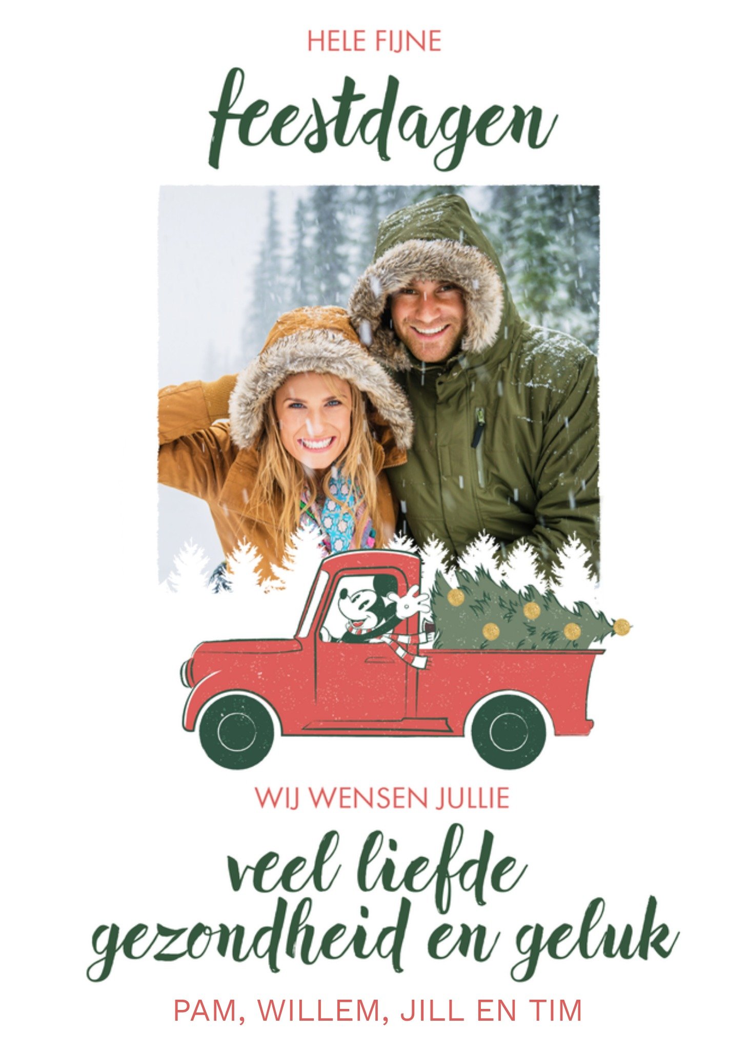 Disney Kerstkaart Familie Mickey Mouse