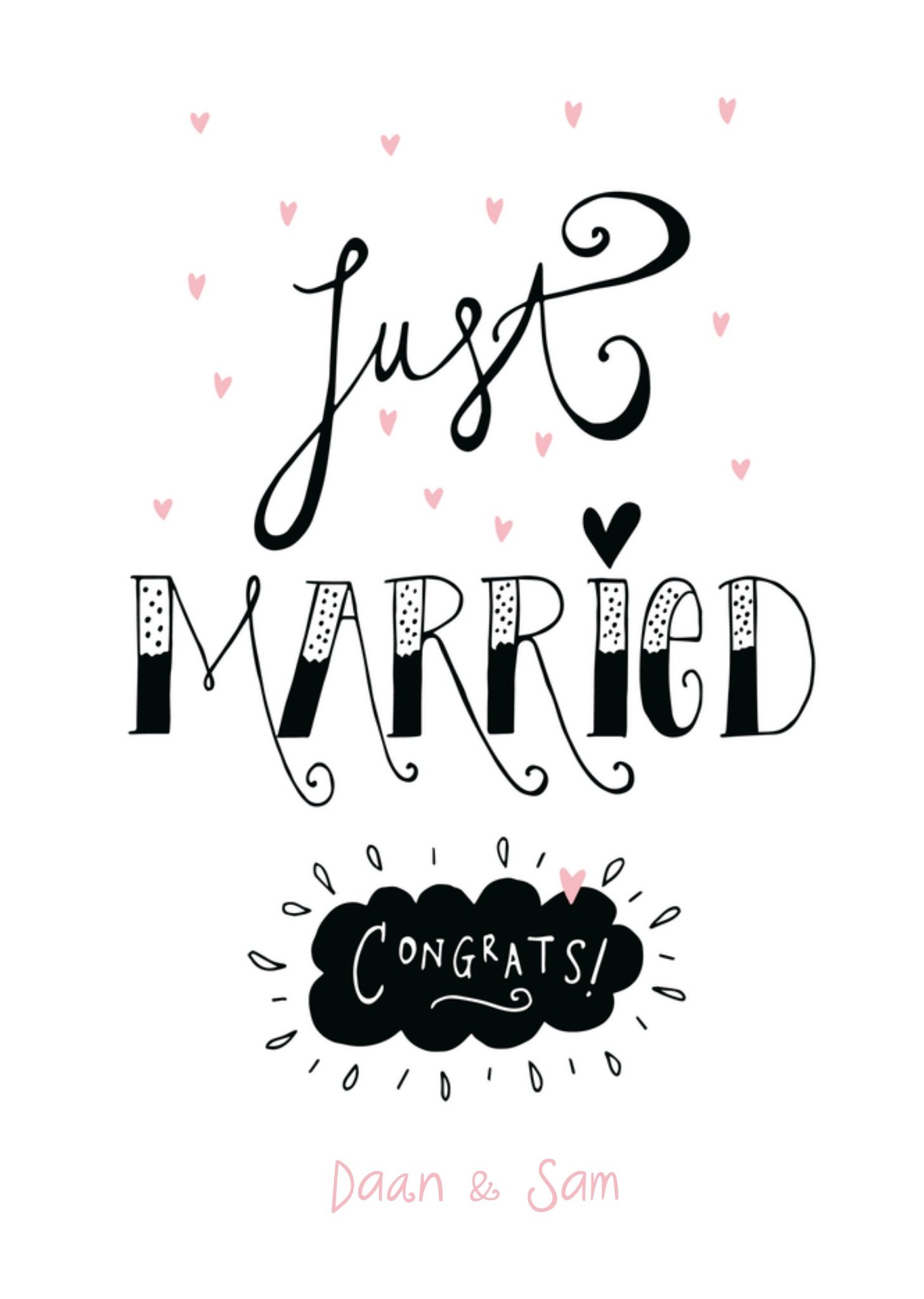 Huwelijkskaart met naam Kaart Funny Side Up