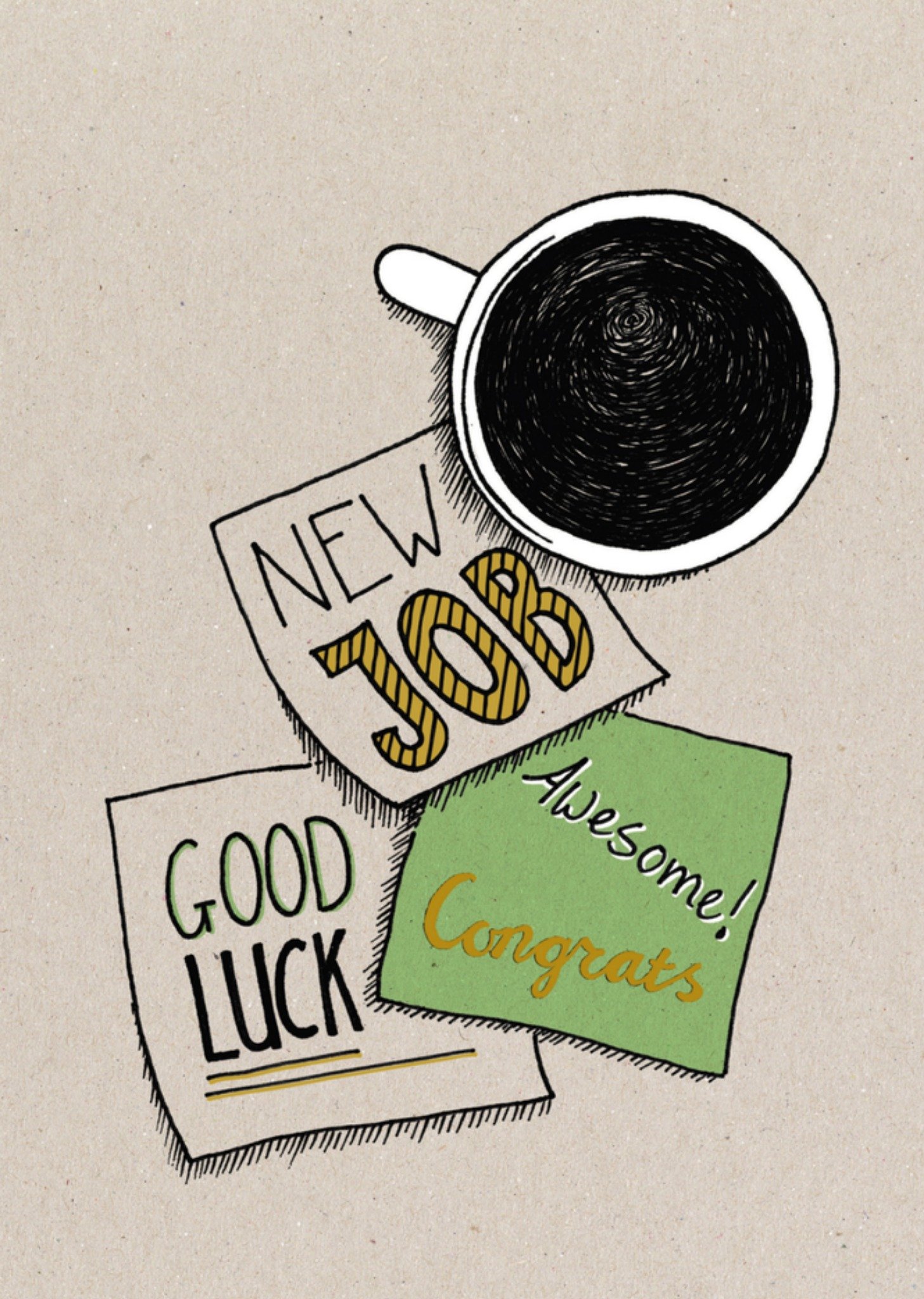 Nieuwe baan Succes Kaart Paperclip