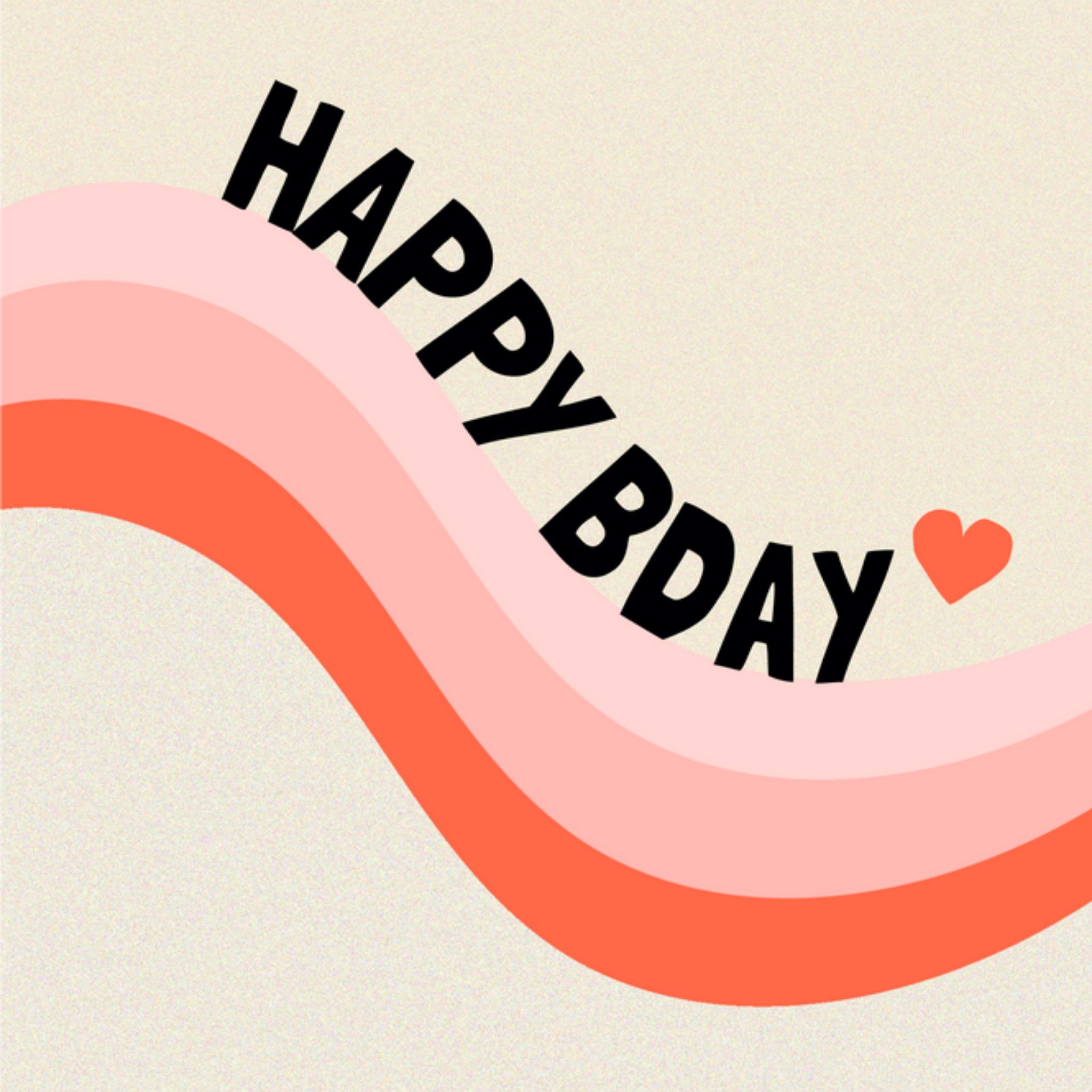 Verjaardagskaart - Happy Bday - Hartje