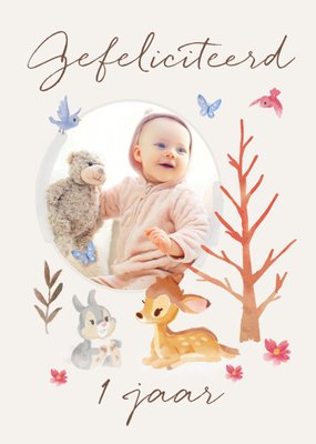 Disney | Verjaardagskaart | Bambi | 1 jaar | Met foto