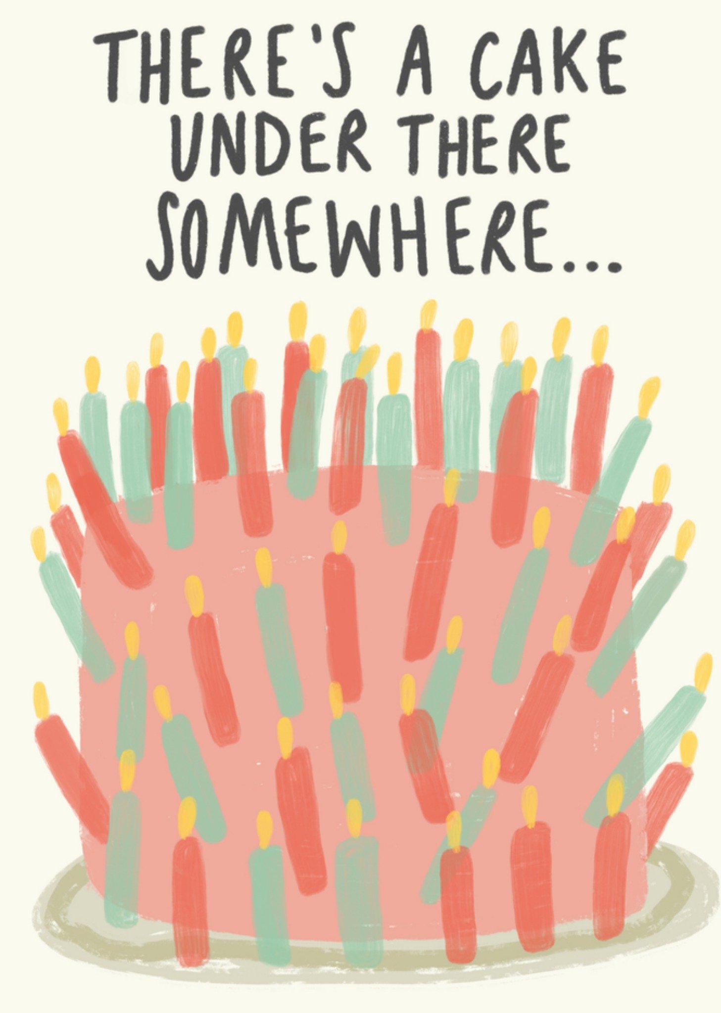 Verjaardagskaart taart met kaarsjes Kaart Greetz