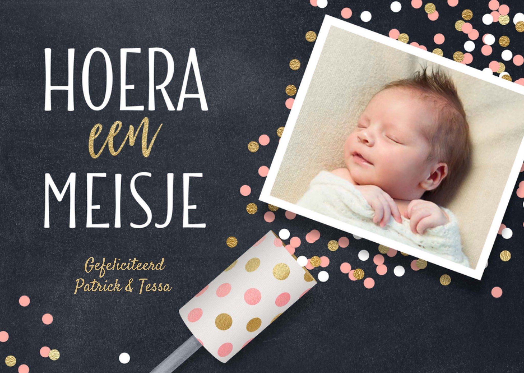Geboortekaart met foto Kaart Luckz