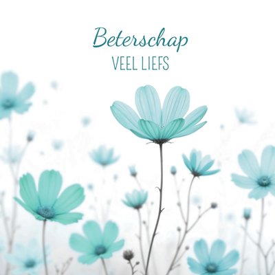 Luckz | Beterschapskaart | Stijlvolle beterschap kaart bloemen 