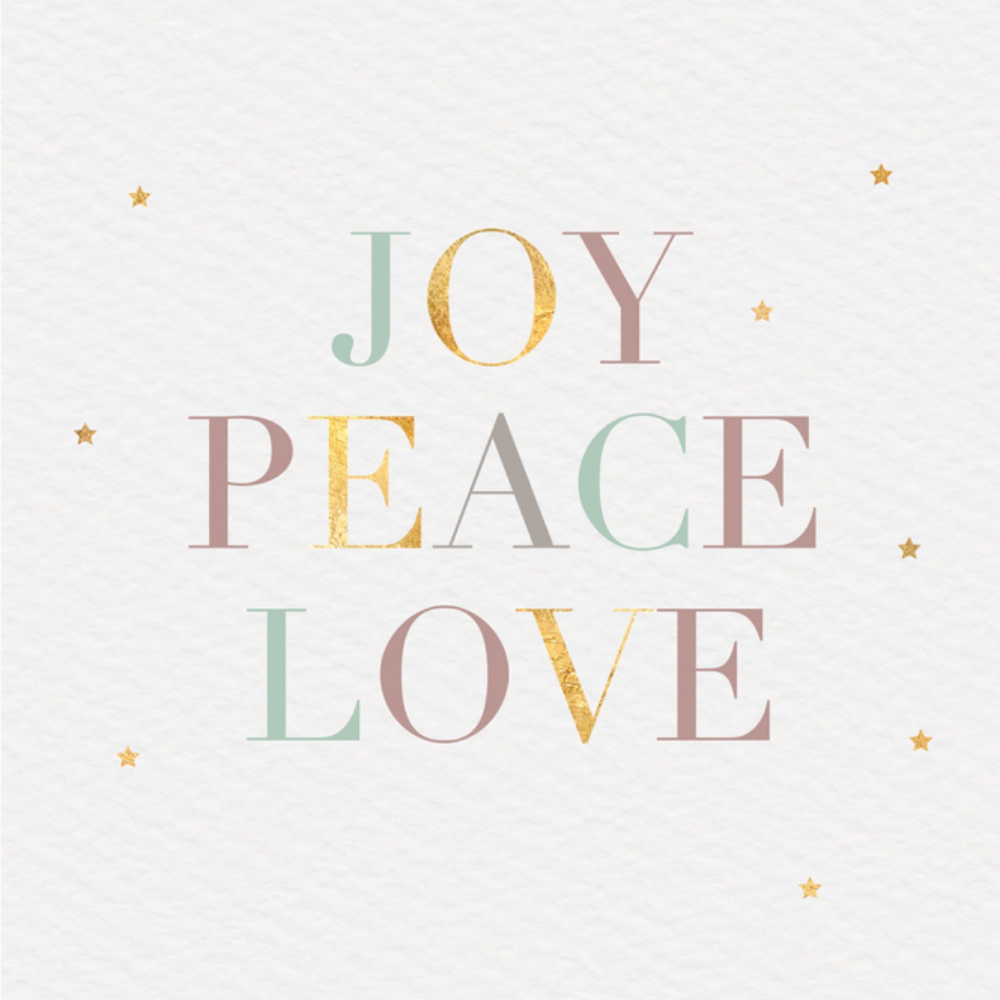 Greetz Nieuwjaarskaart Joy, Peace, Love Vierkant