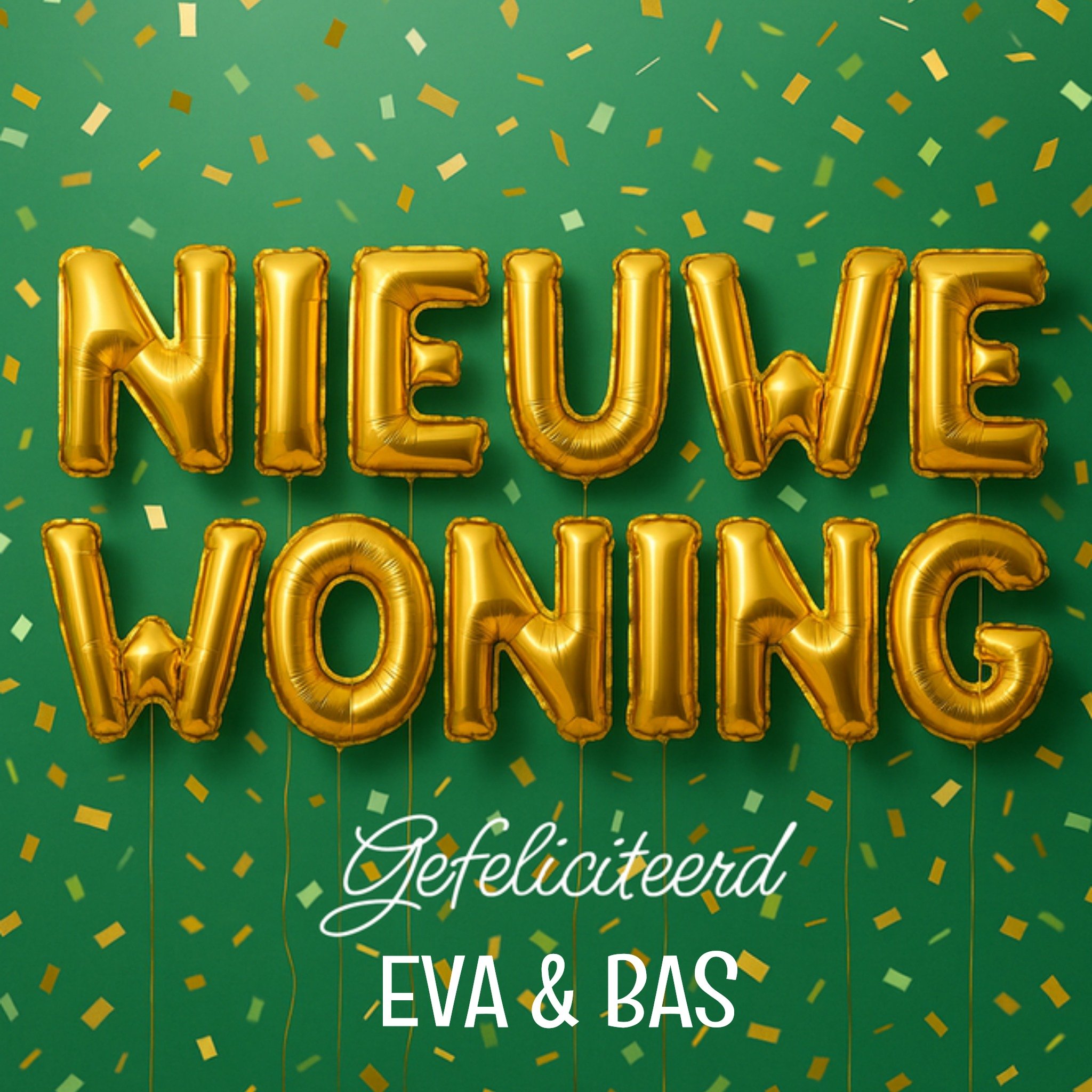 Nieuwe woning kaart Gefeliciteerd Greetz