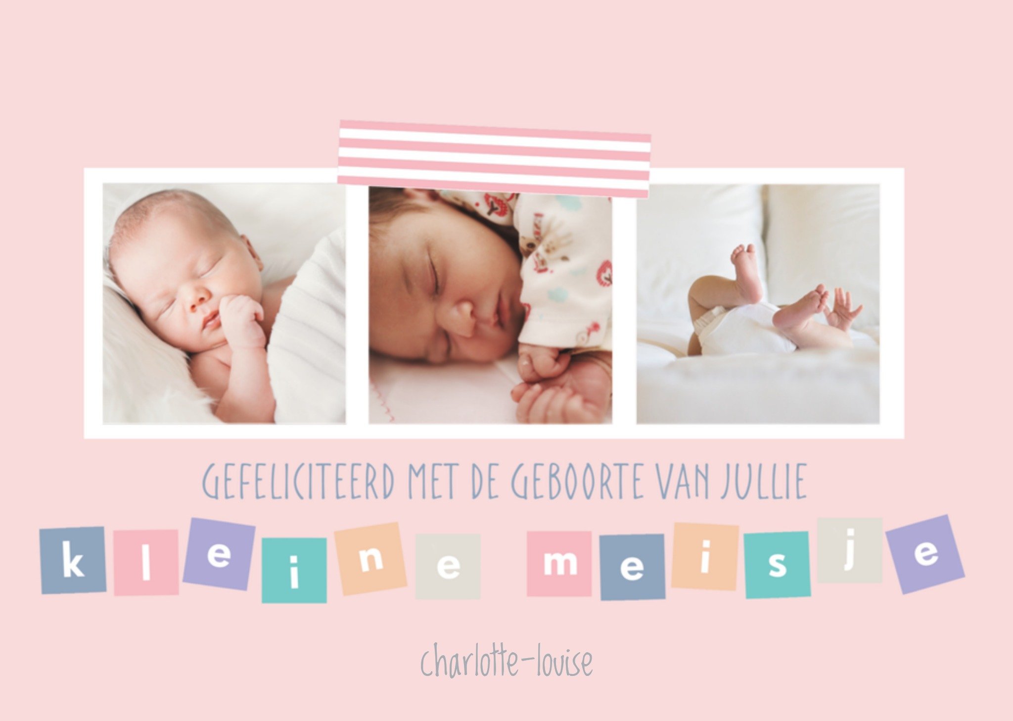 Greetz Geboortekaart fotokaart kleine meid Standard Card