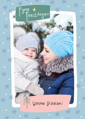 Sneeuwvlok Patroon Foto Upload Feestdagen Kaart