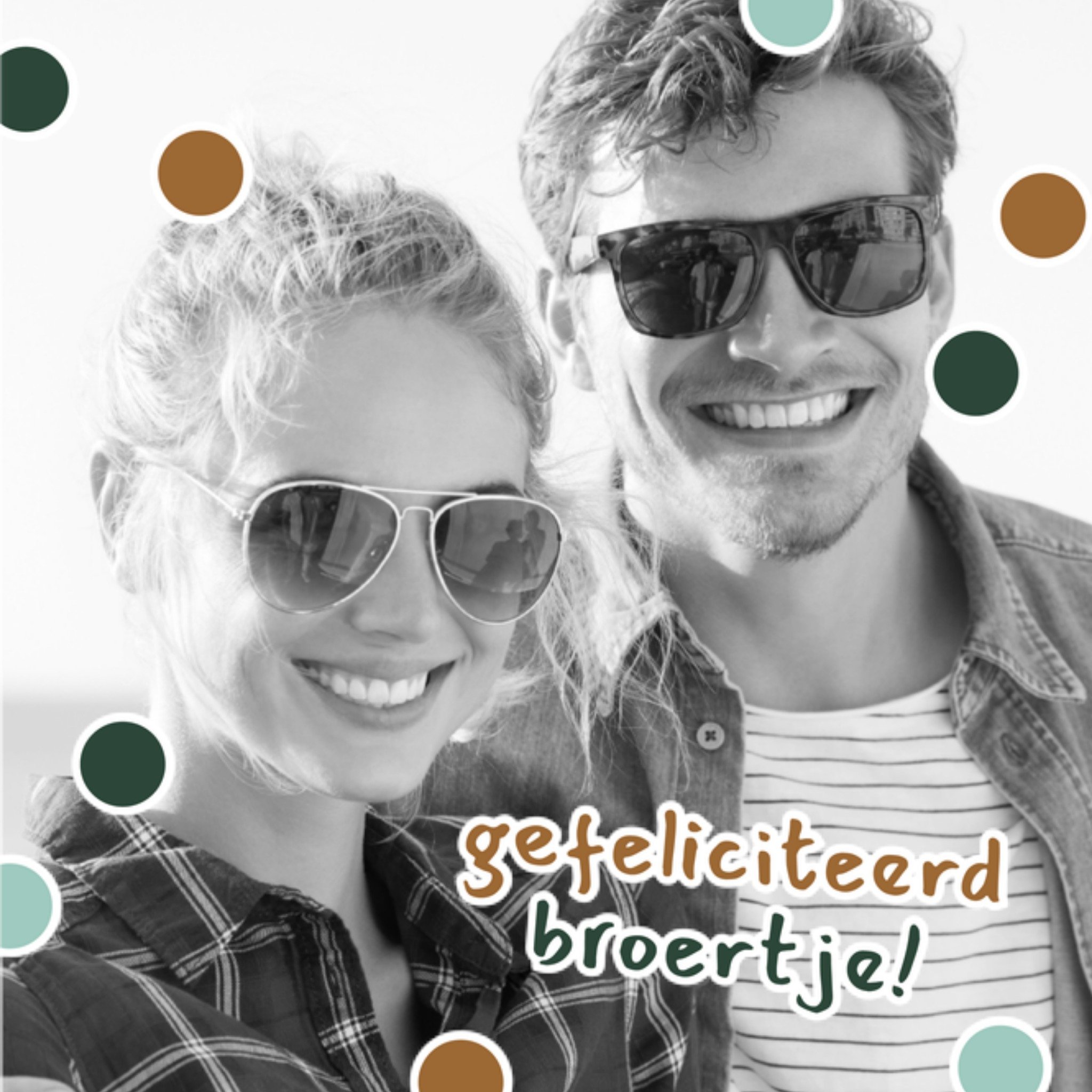 Greetz Verjaardagskaart Stippen Gefeliciteerd broertje Vierkant