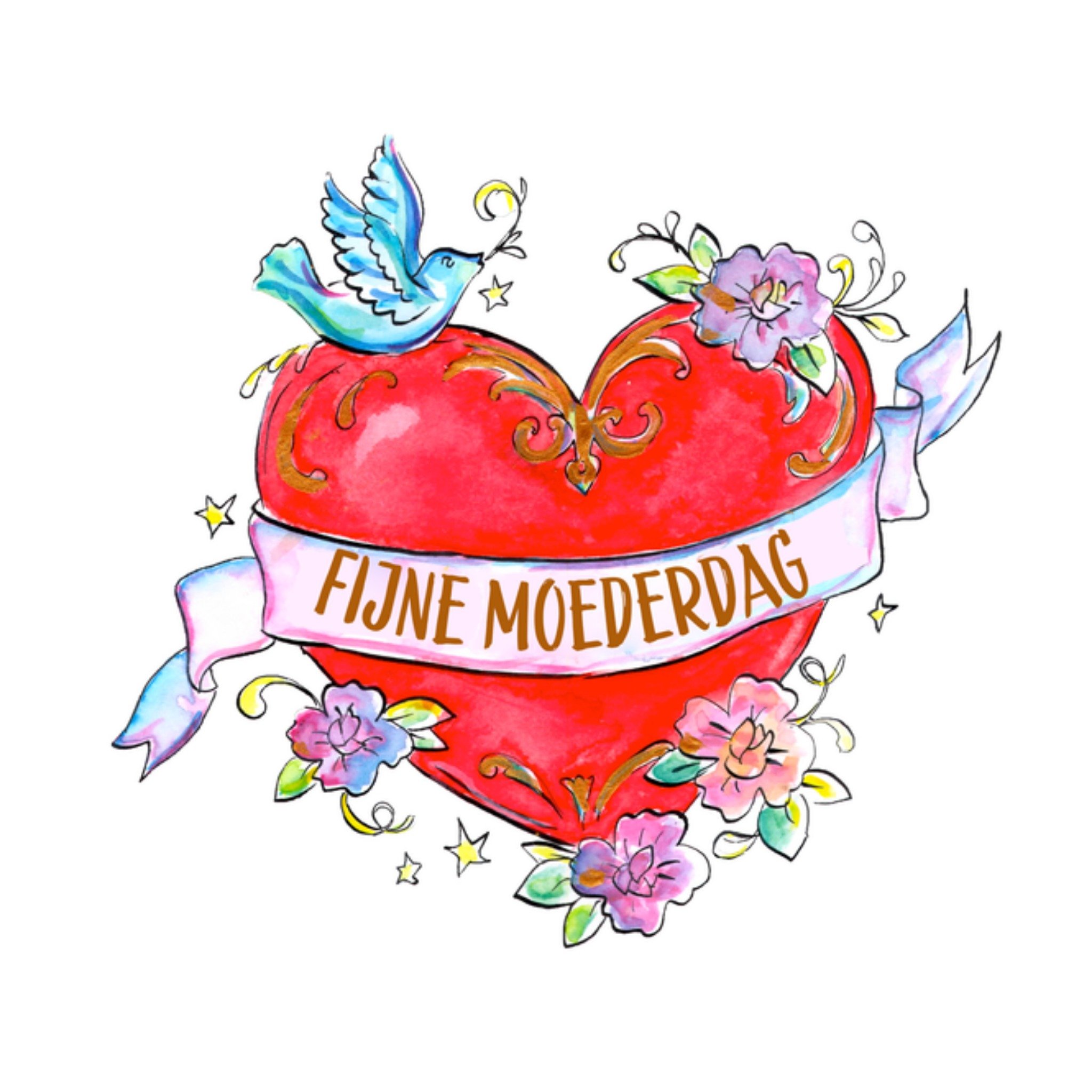 Greetz Jill Moederdagkaart hart Vierkant