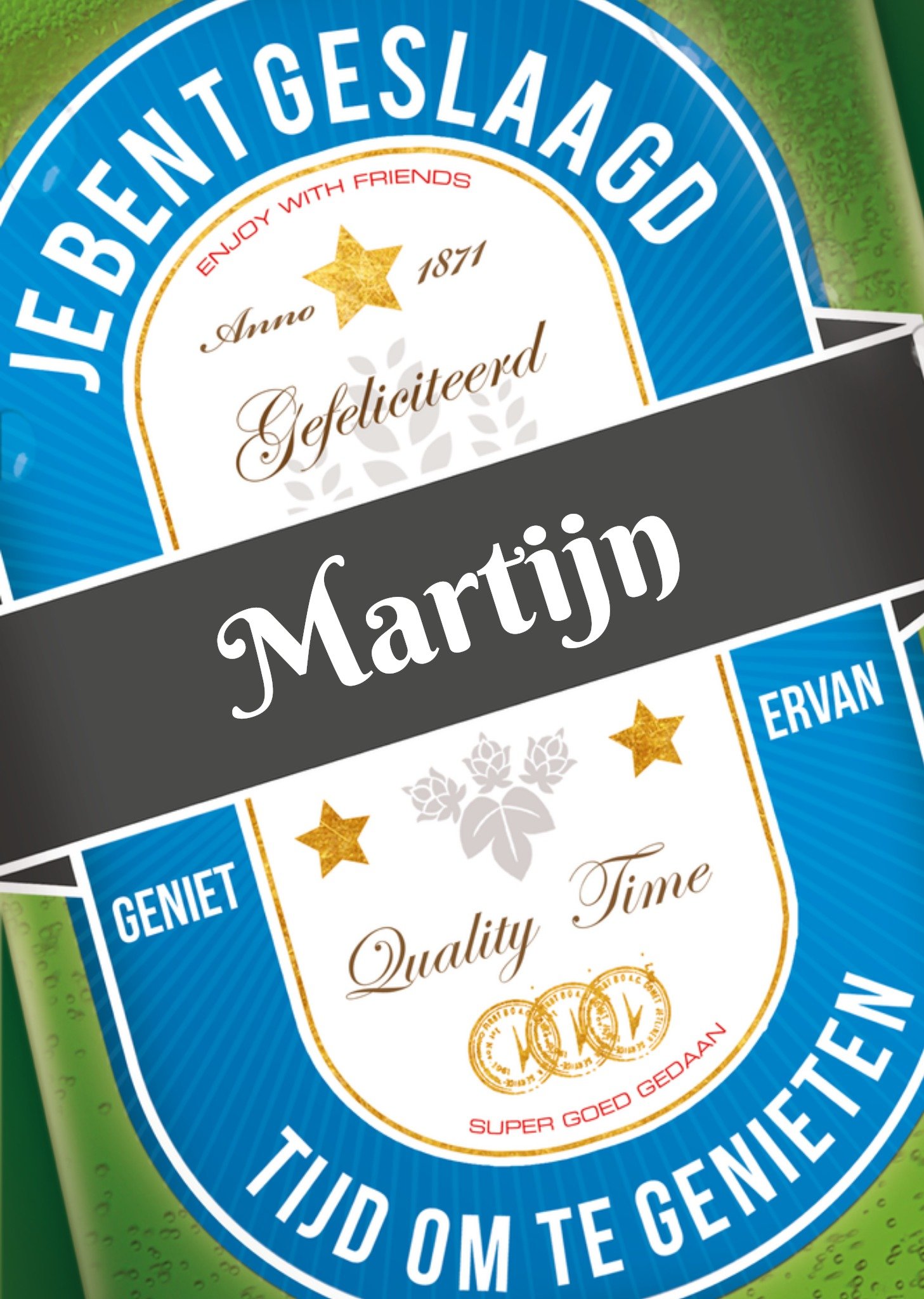 Geslaagdkaart Bier Kaart Paperclip