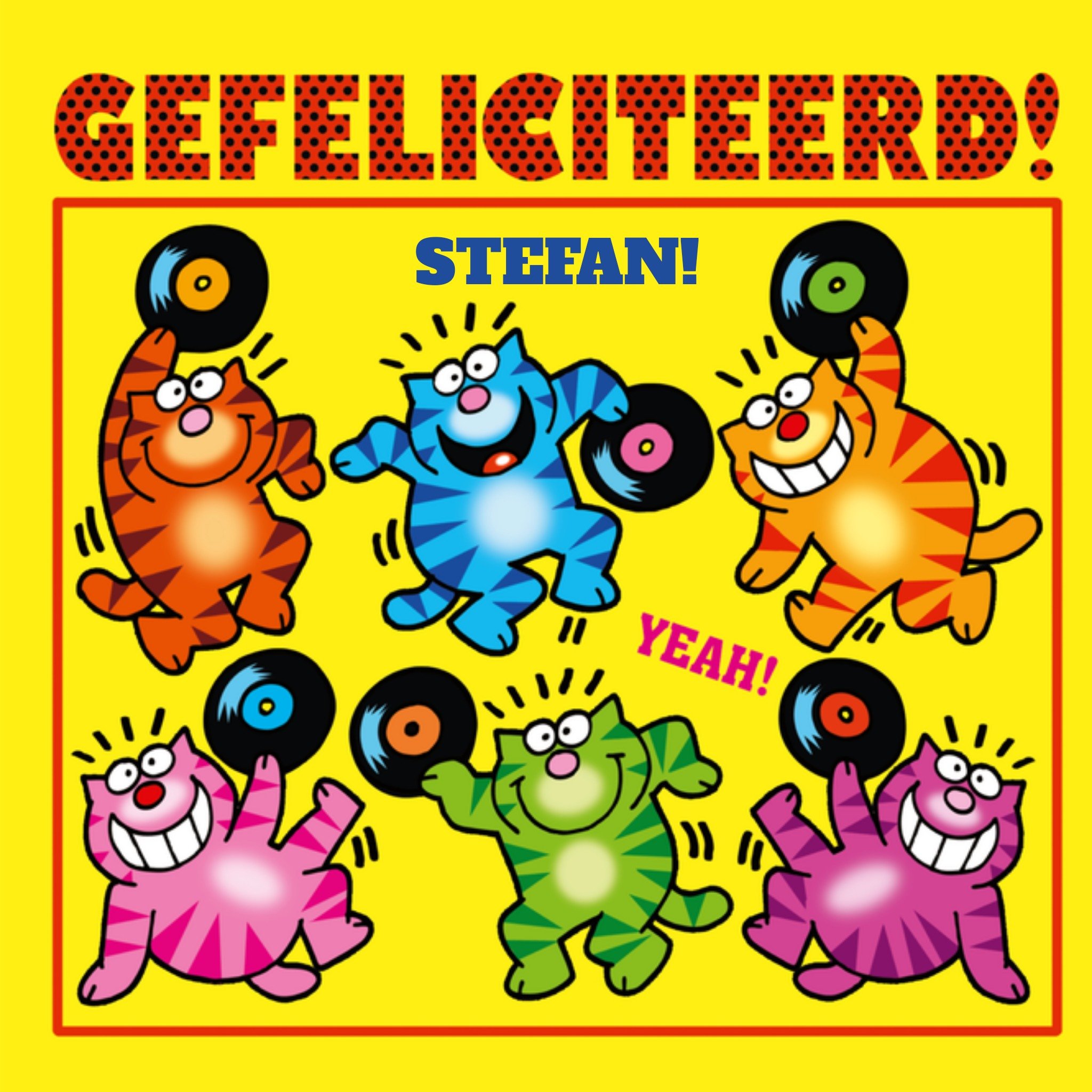 Paperclip Felicitatiekaart Katten Vierkant